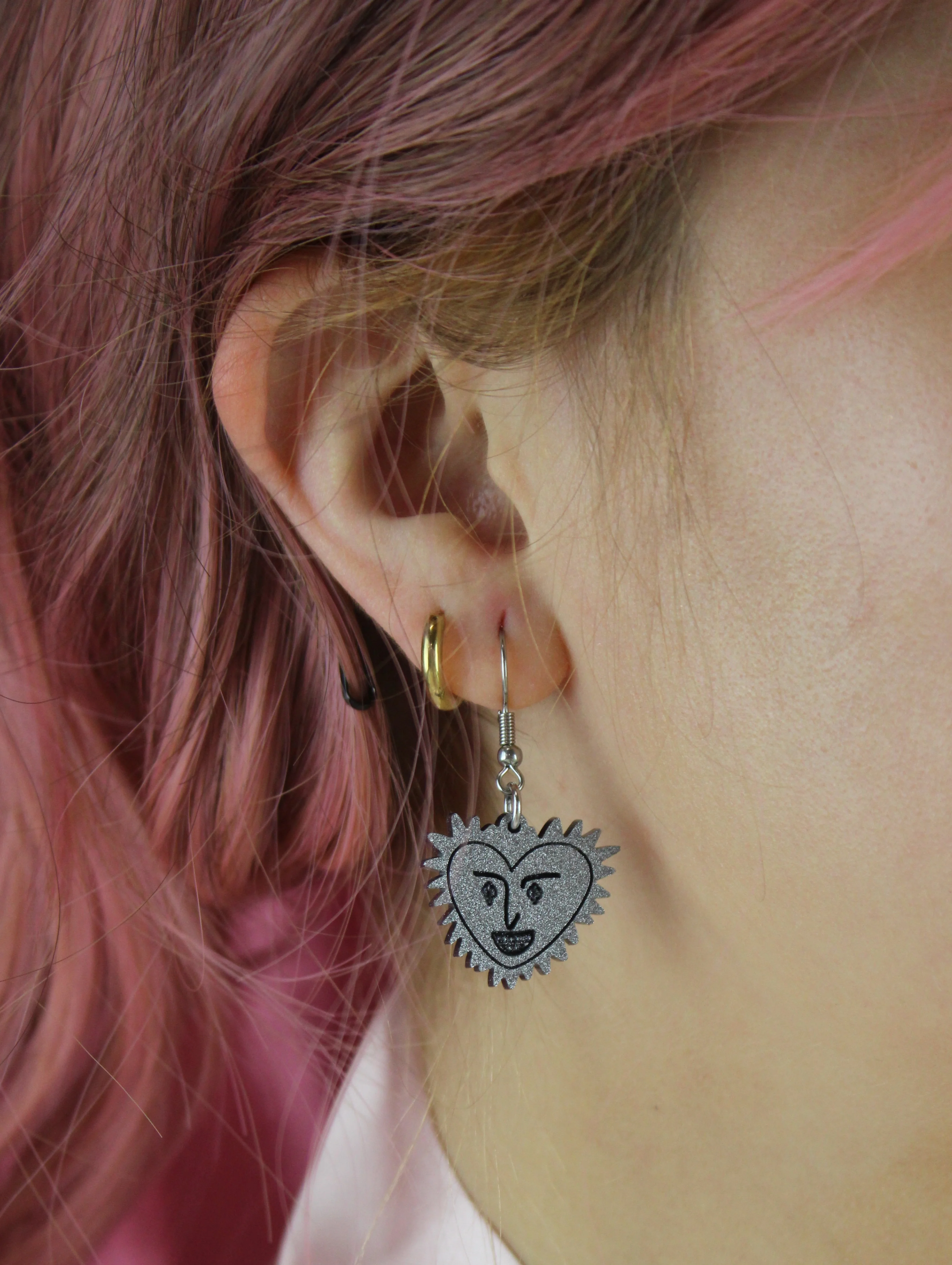'Big Merv' Evil Face Earrings - Image 2