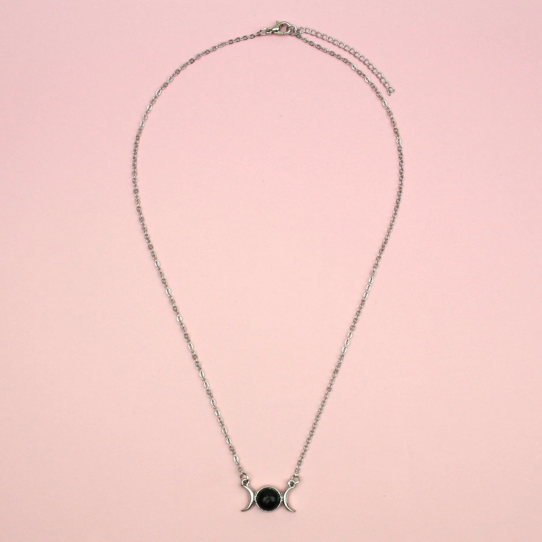 Black Agate Moon Necklace - Image 5