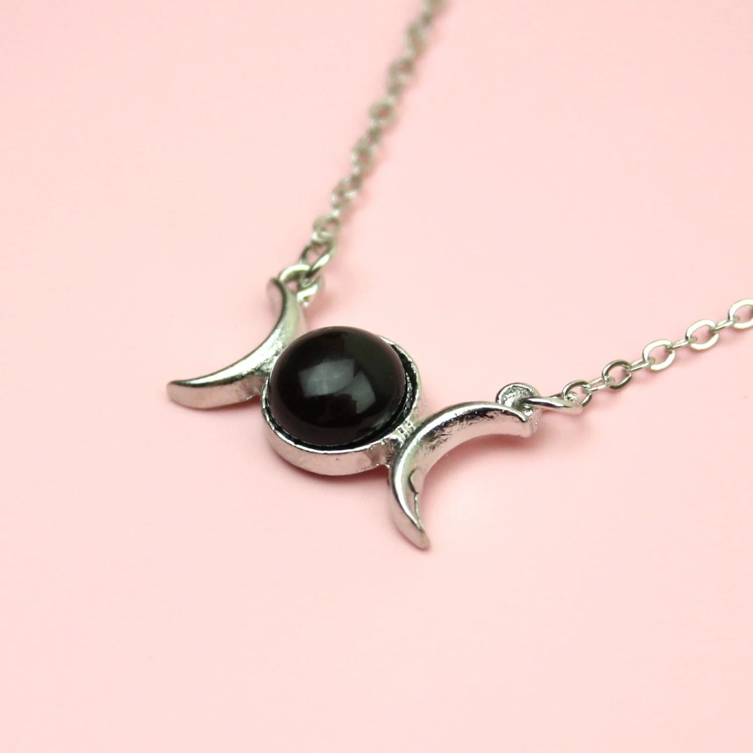 Black Agate Moon Necklace - Image 6