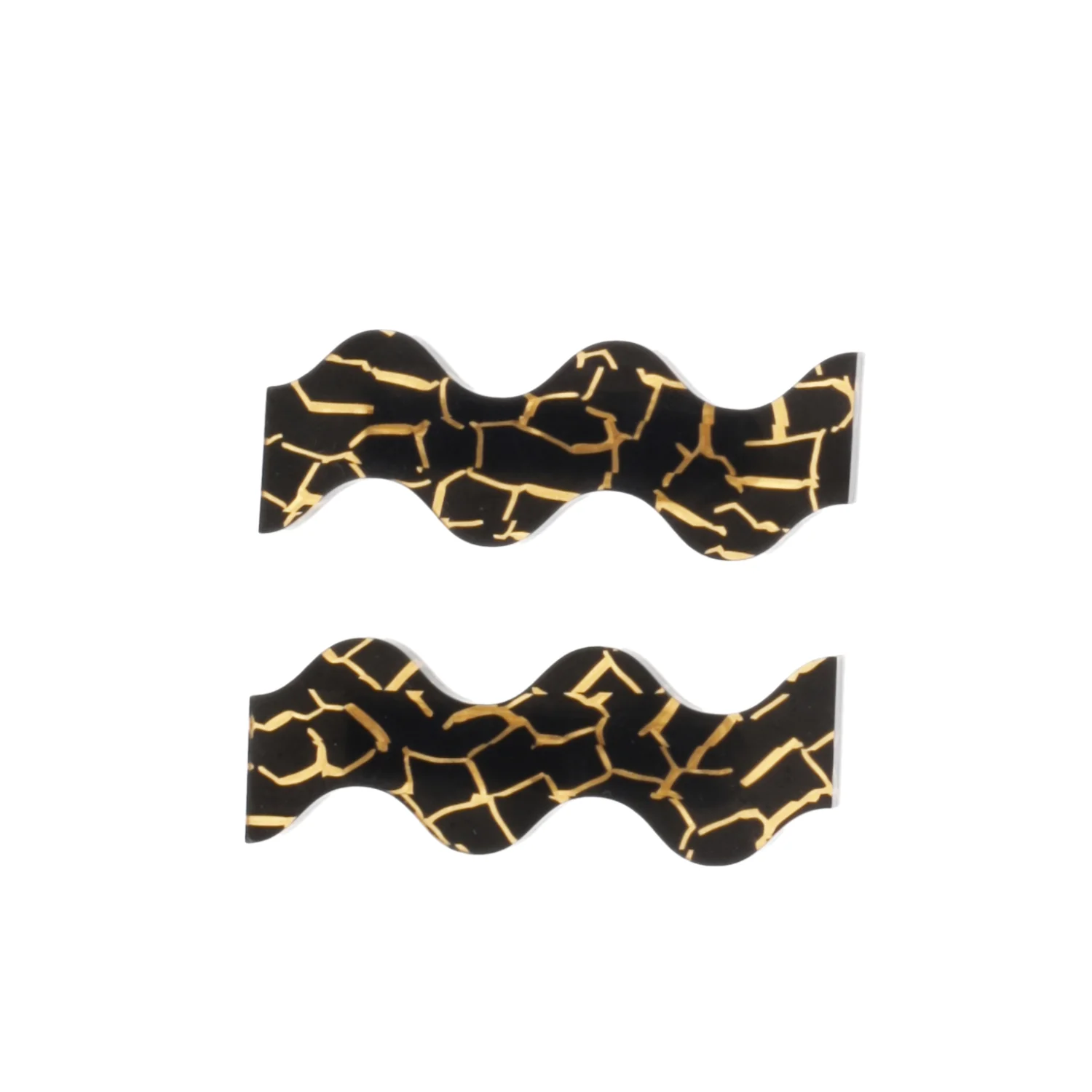 Black and Gold Wavy Hair Clips - Image 5
