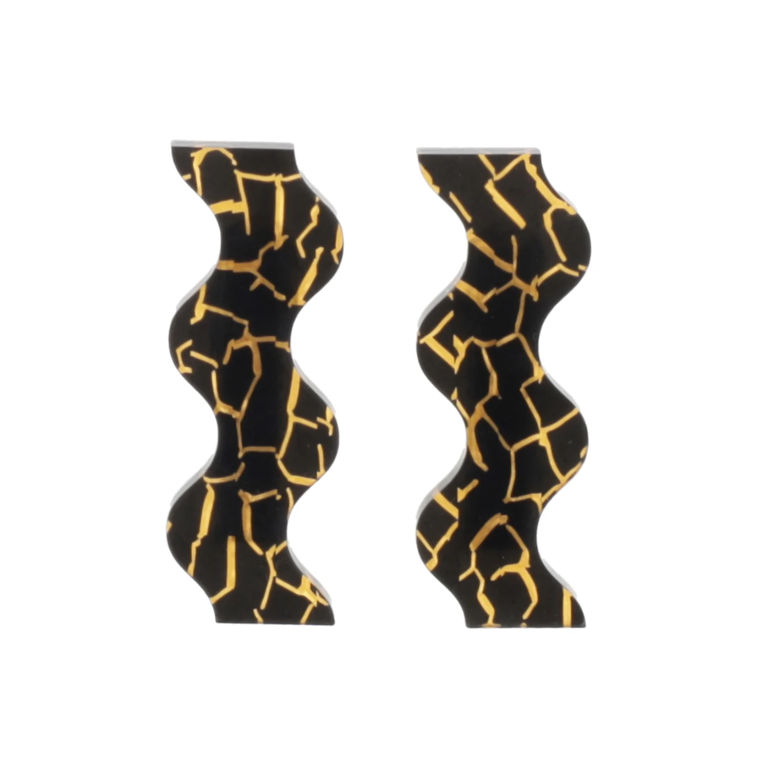 Black and Gold Wavy Hair Clips - Image 6
