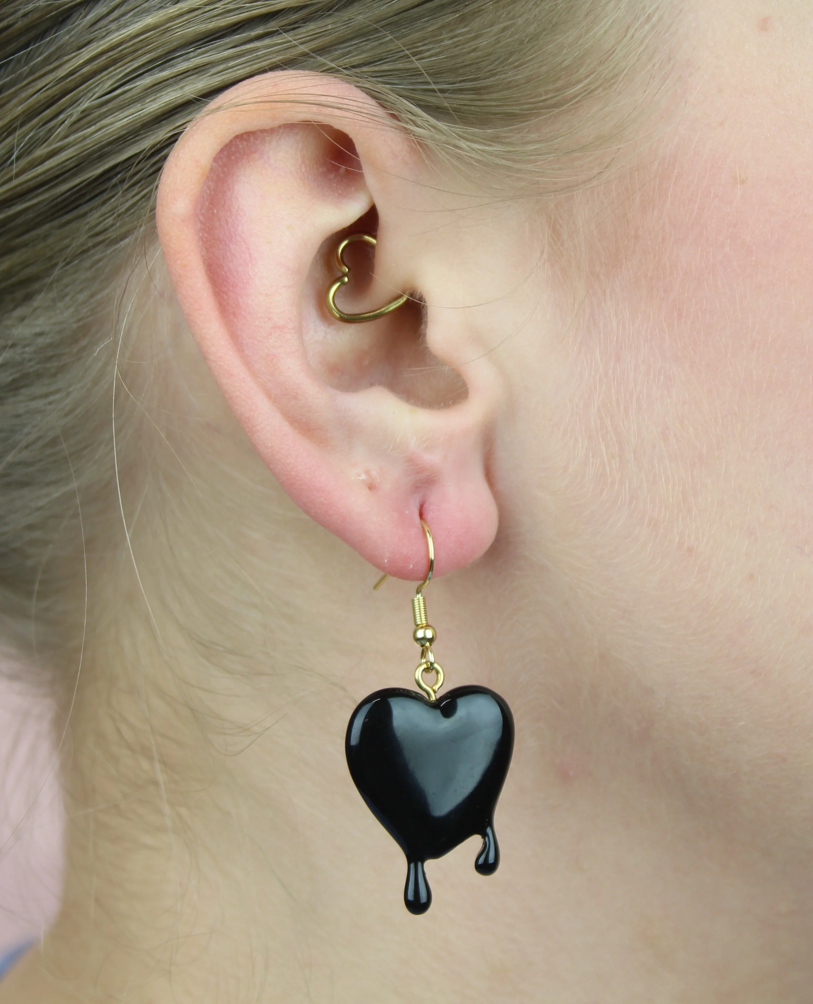 Black Bleeding Love Earrings - Image 2