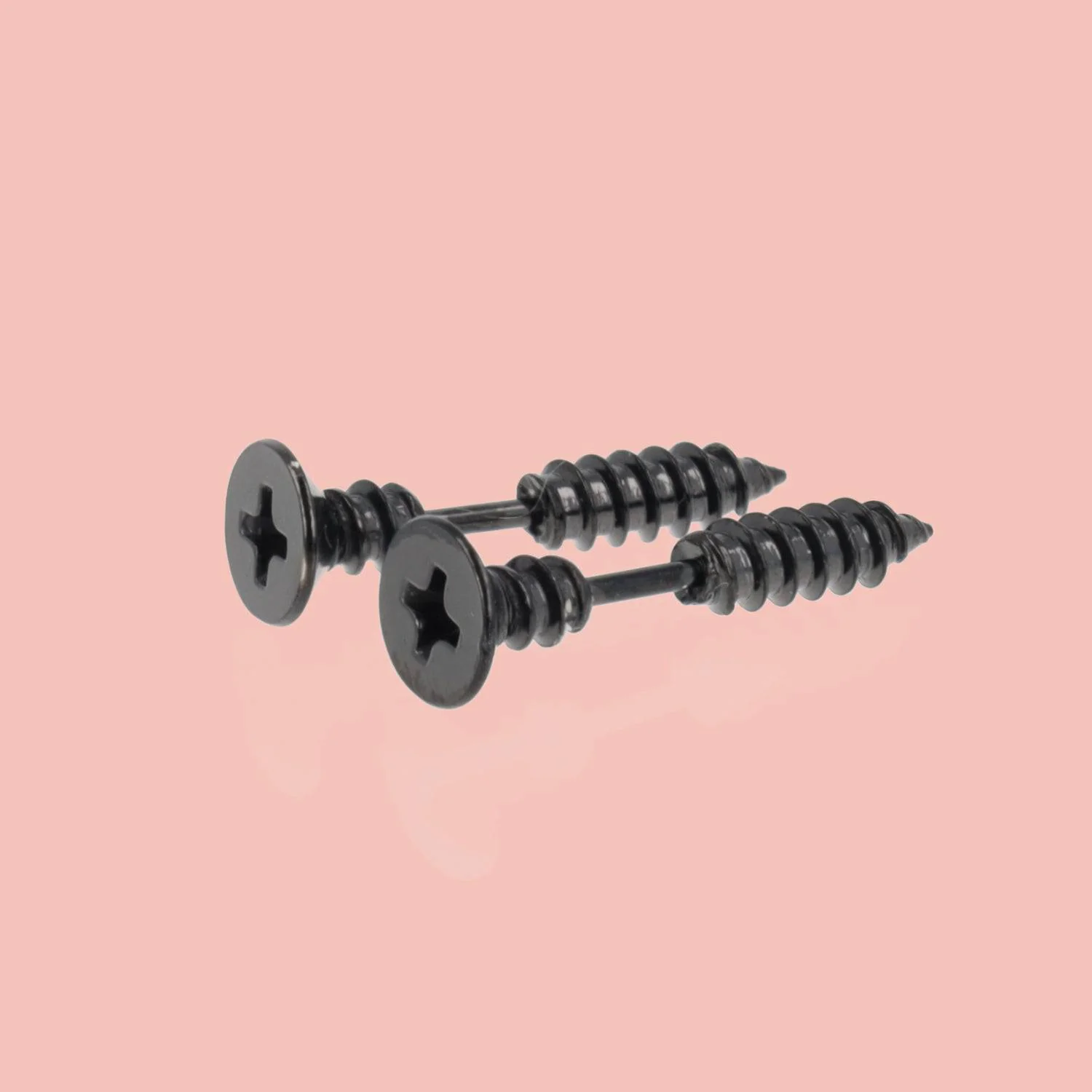 Black Screw Earrings - Image 5