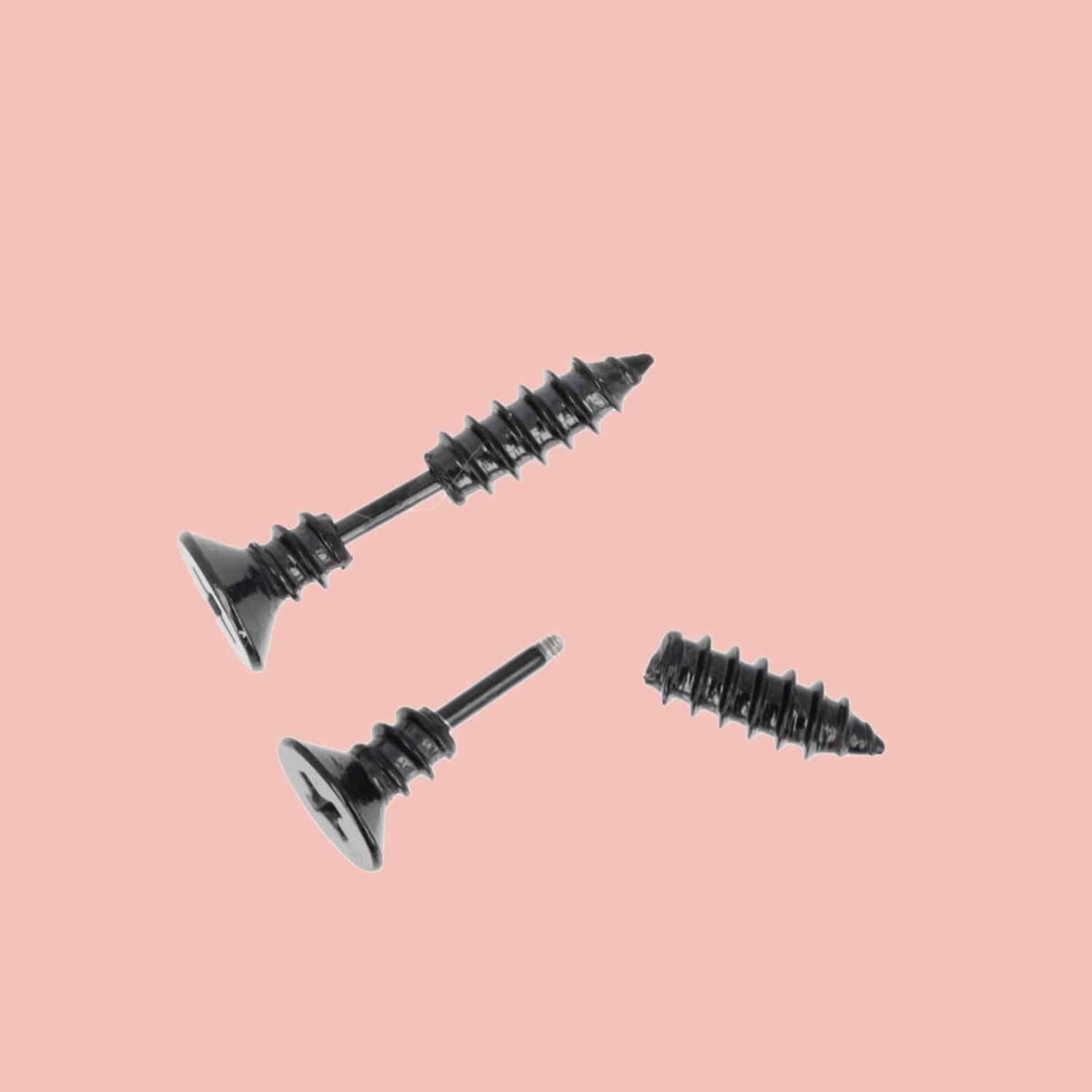 Black Screw Earrings - Image 6