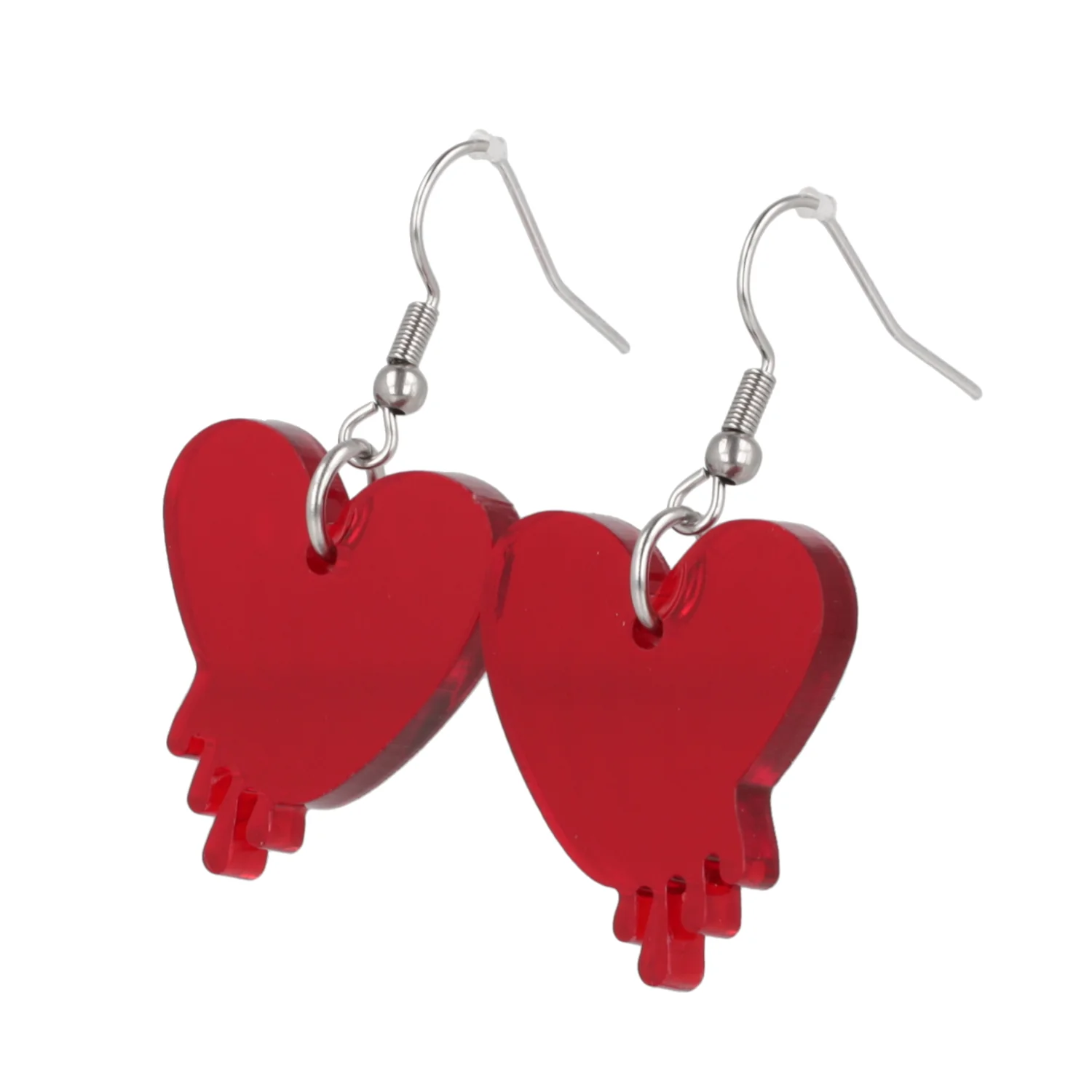 Bleeding Love Earrings - Transparent Red - Image 4