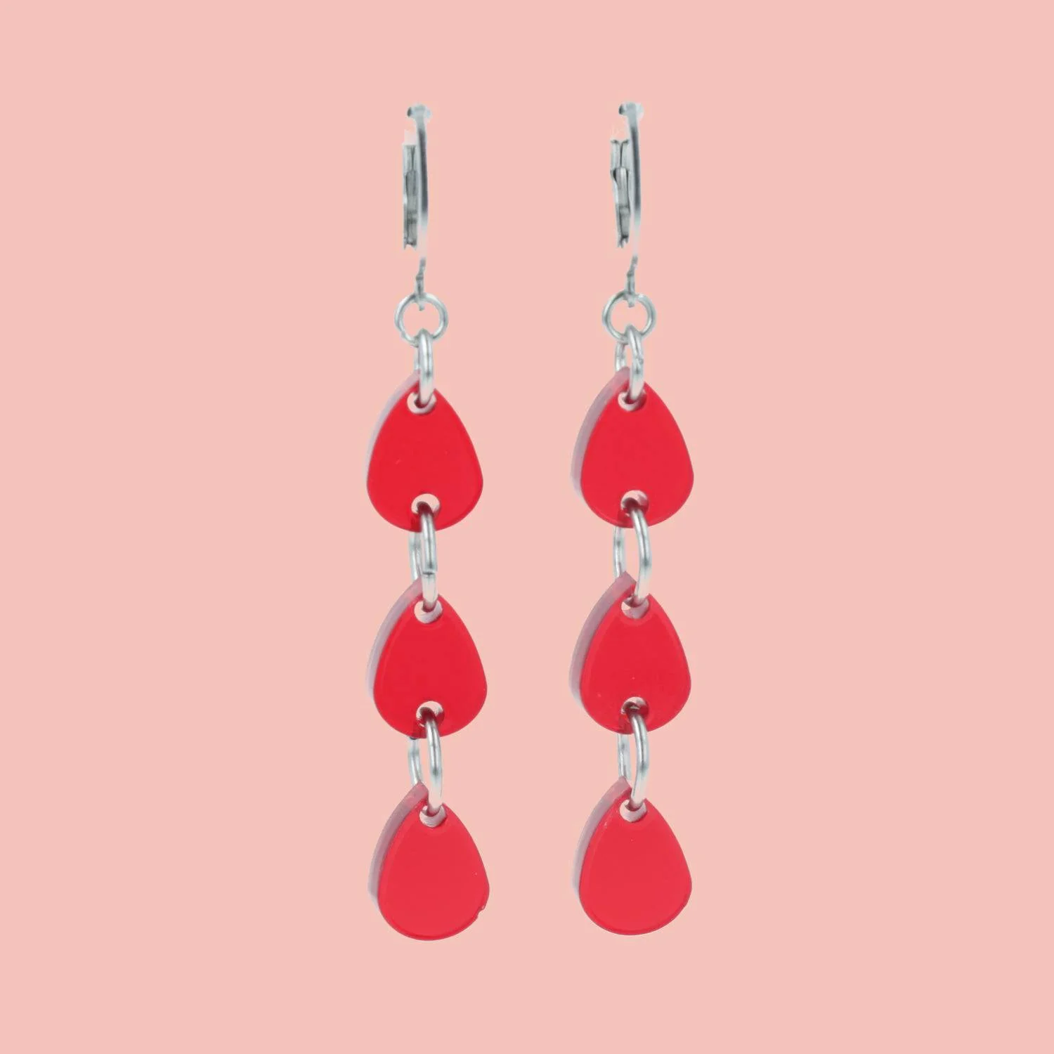 Blood Drip Huggie Hoop Earrings