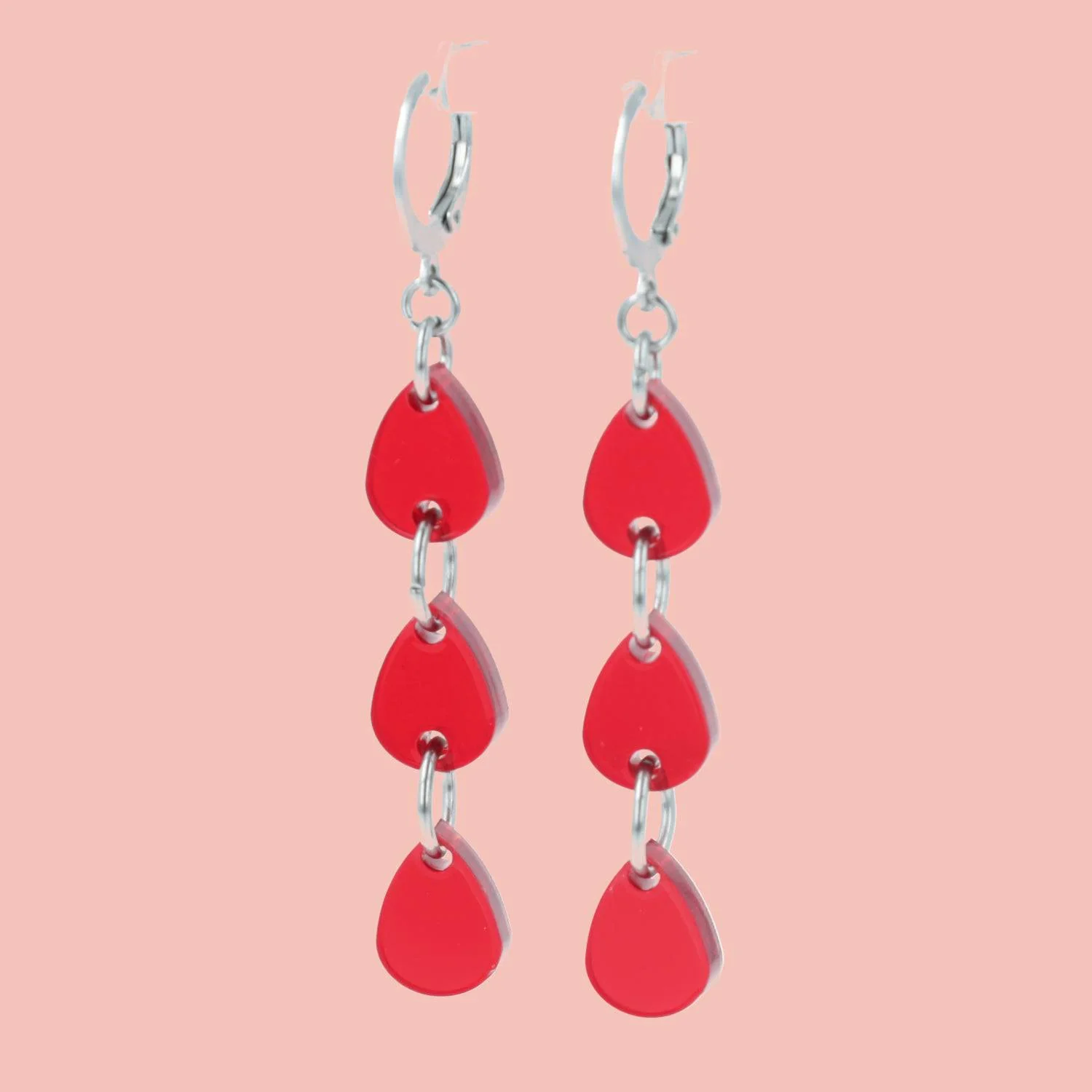 Blood Drip Huggie Hoop Earrings - Image 3