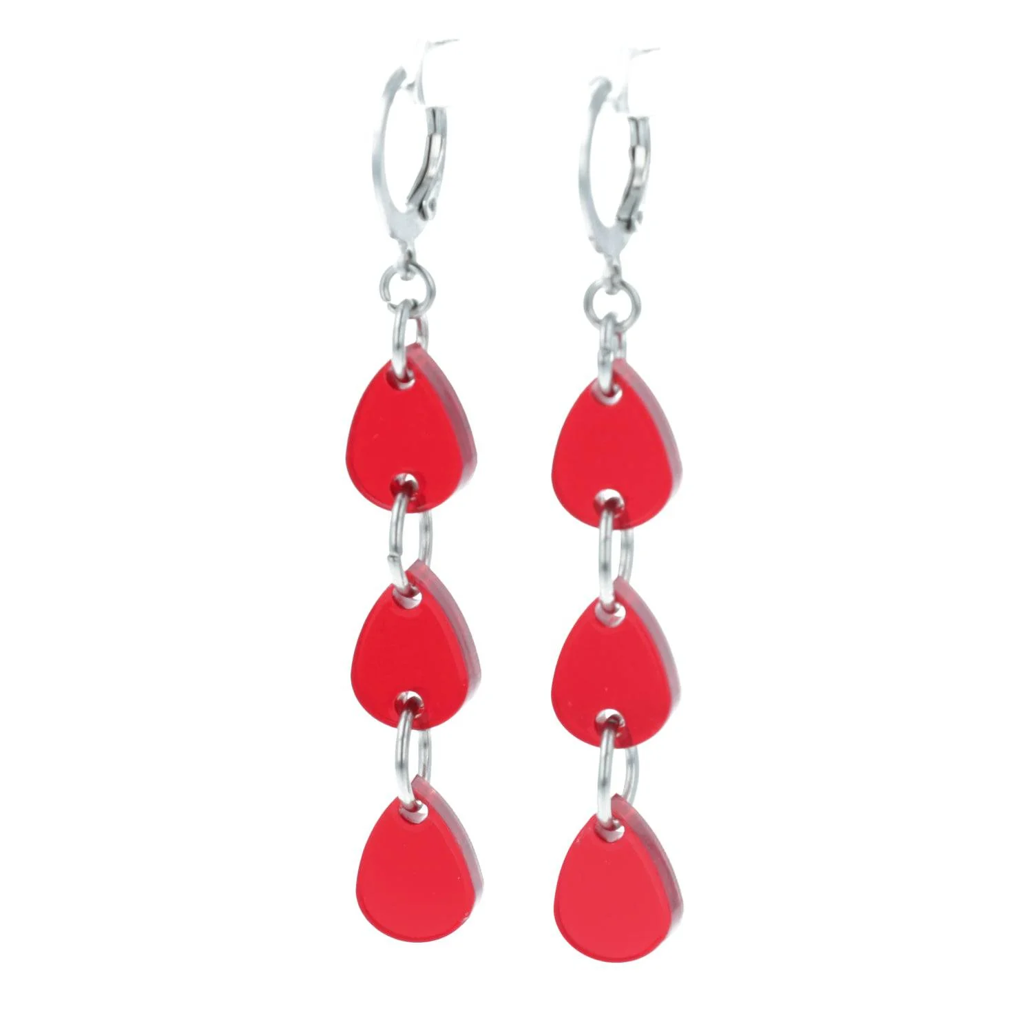 Blood Drip Huggie Hoop Earrings - Image 4