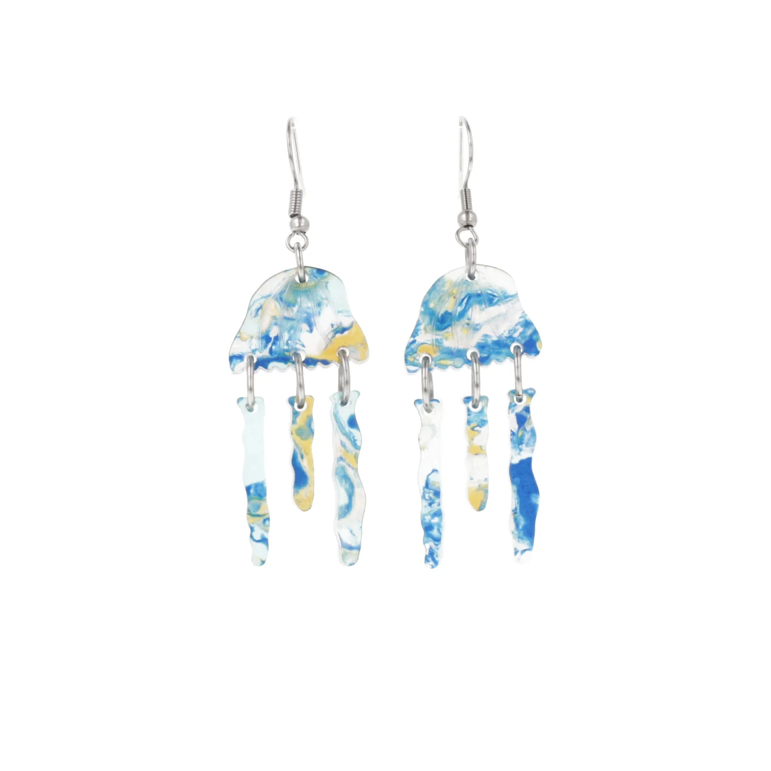 Blue Abalone Jellyfish Earrings - Image 2