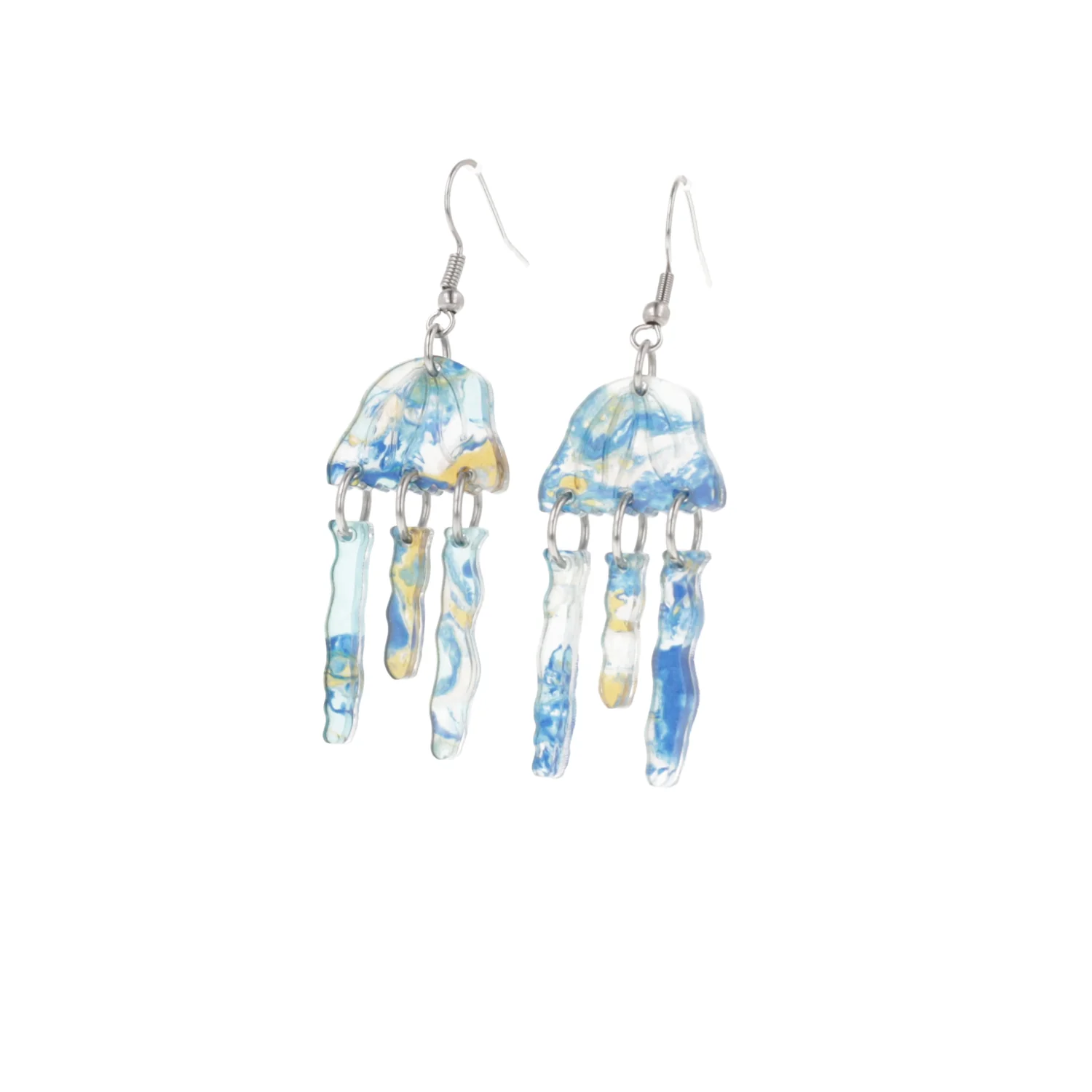 Blue Abalone Jellyfish Earrings - Image 3