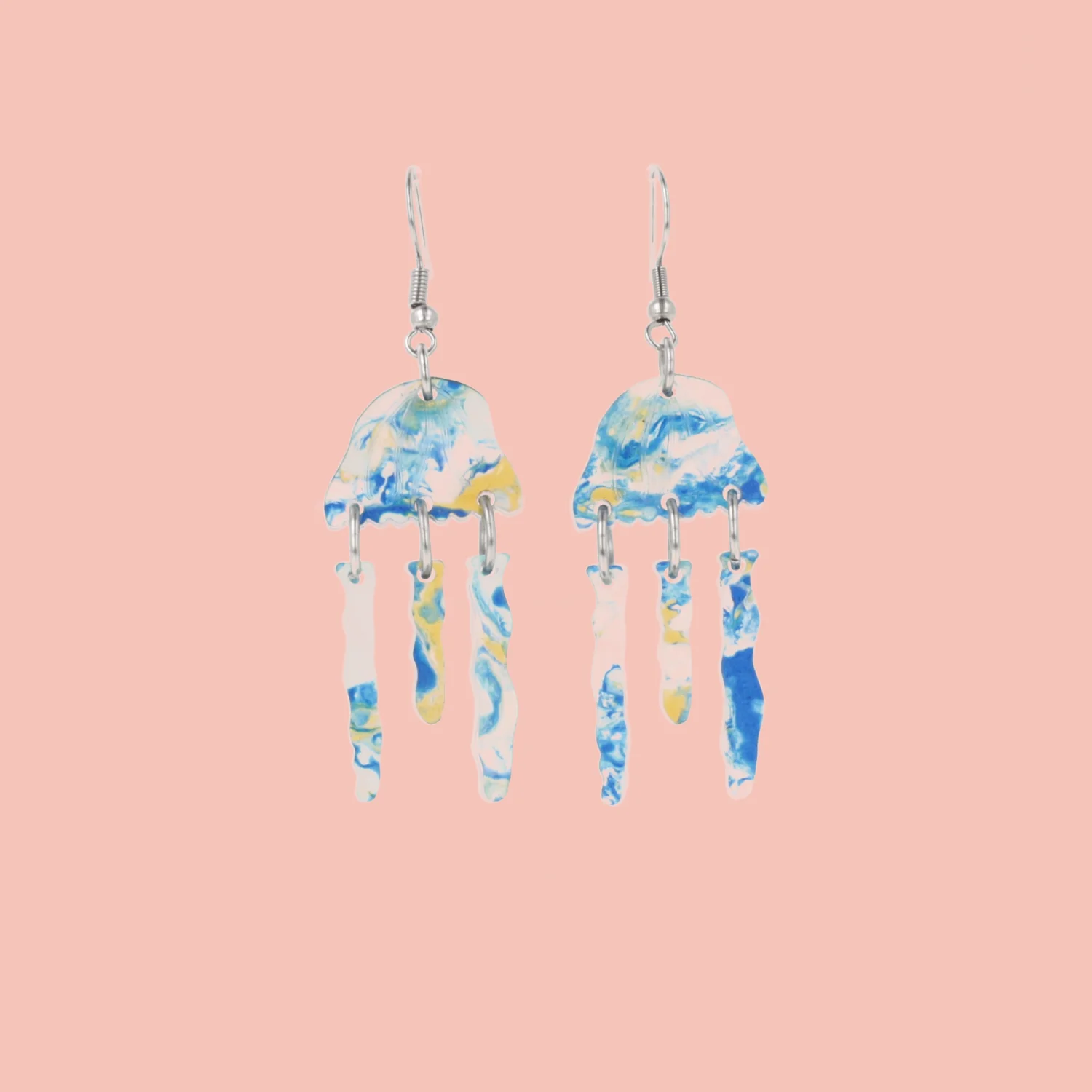 Blue Abalone Jellyfish Earrings - Image 8