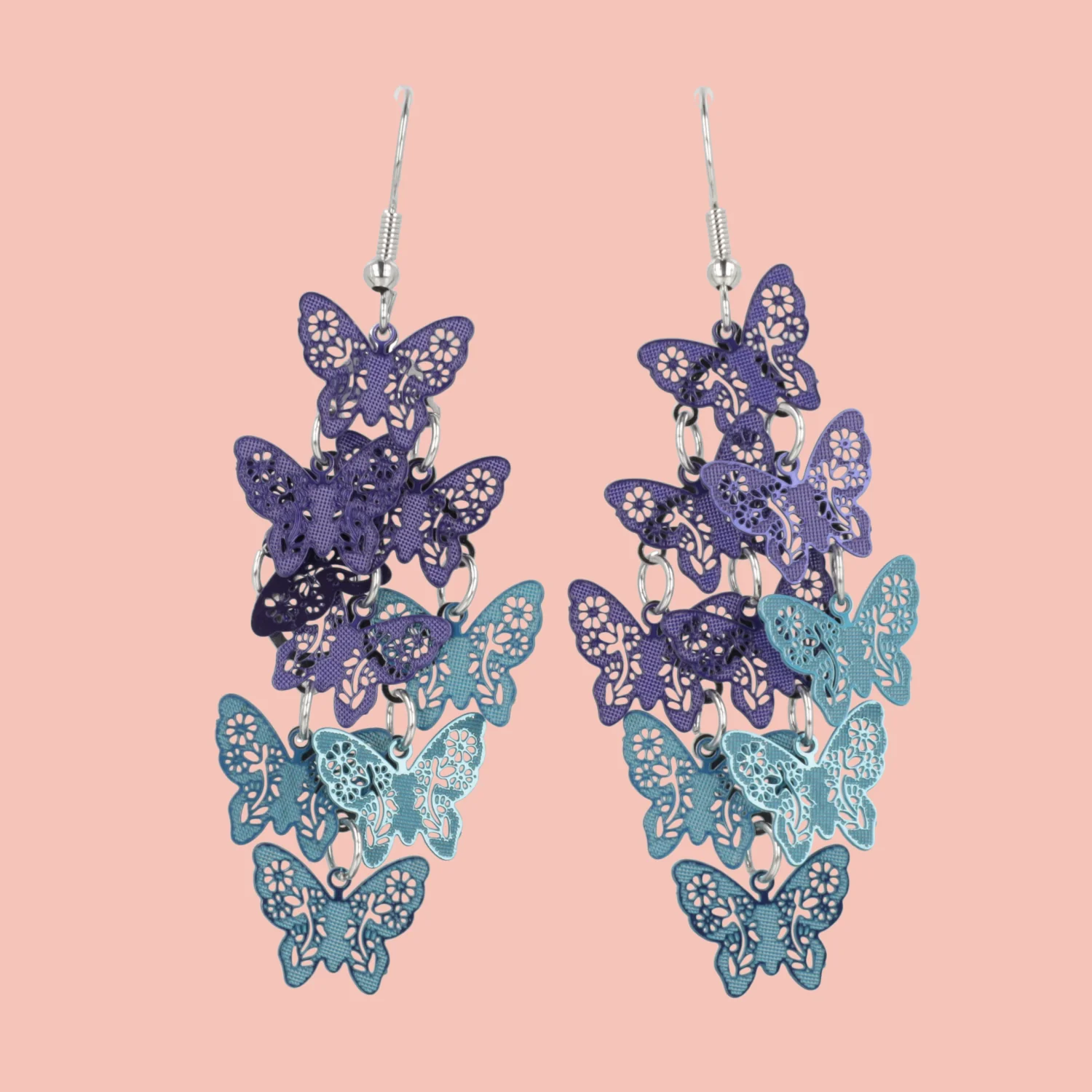 Blue Butterfly Earrings - Image 2