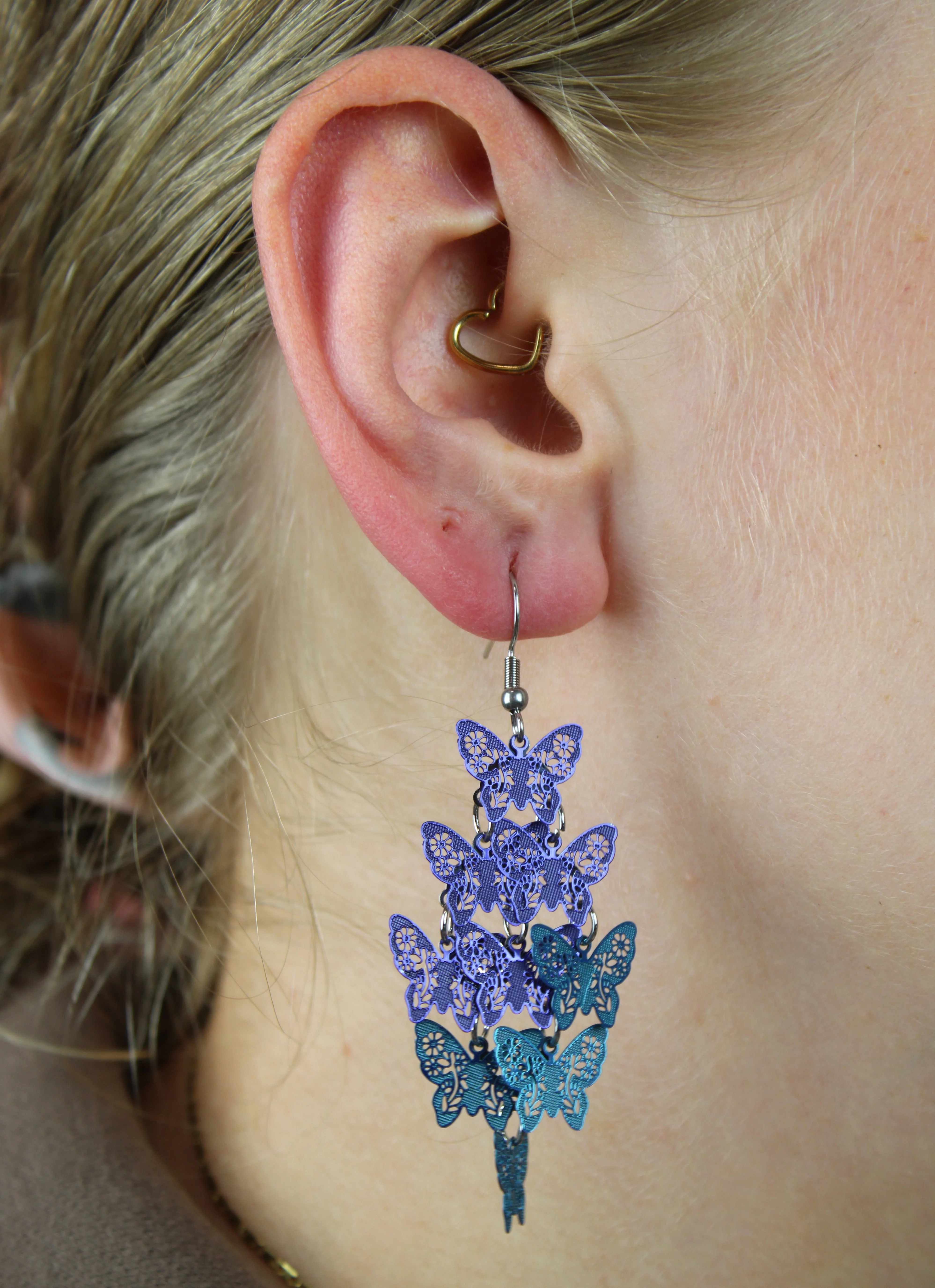 Blue Butterfly Earrings - Image 3