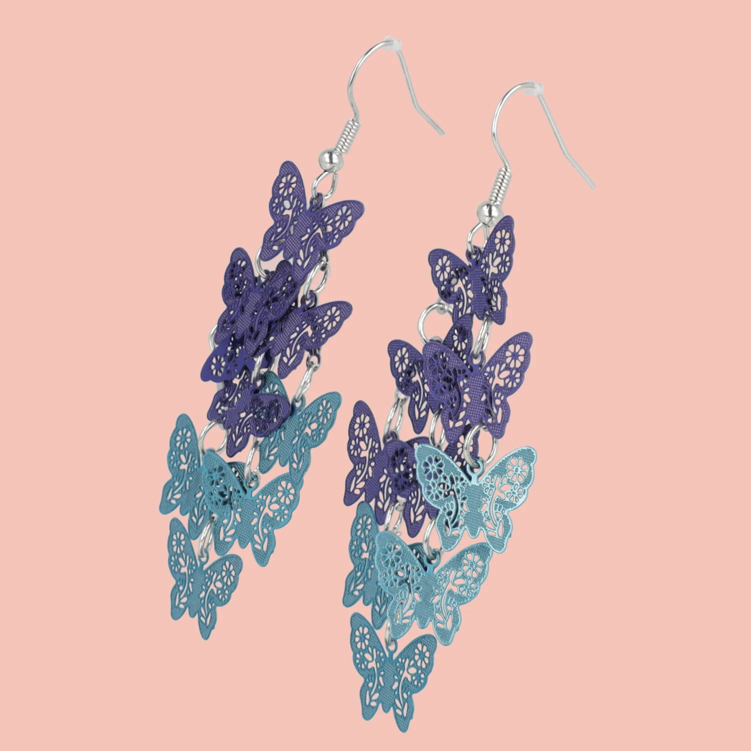 Blue Butterfly Earrings - Image 4