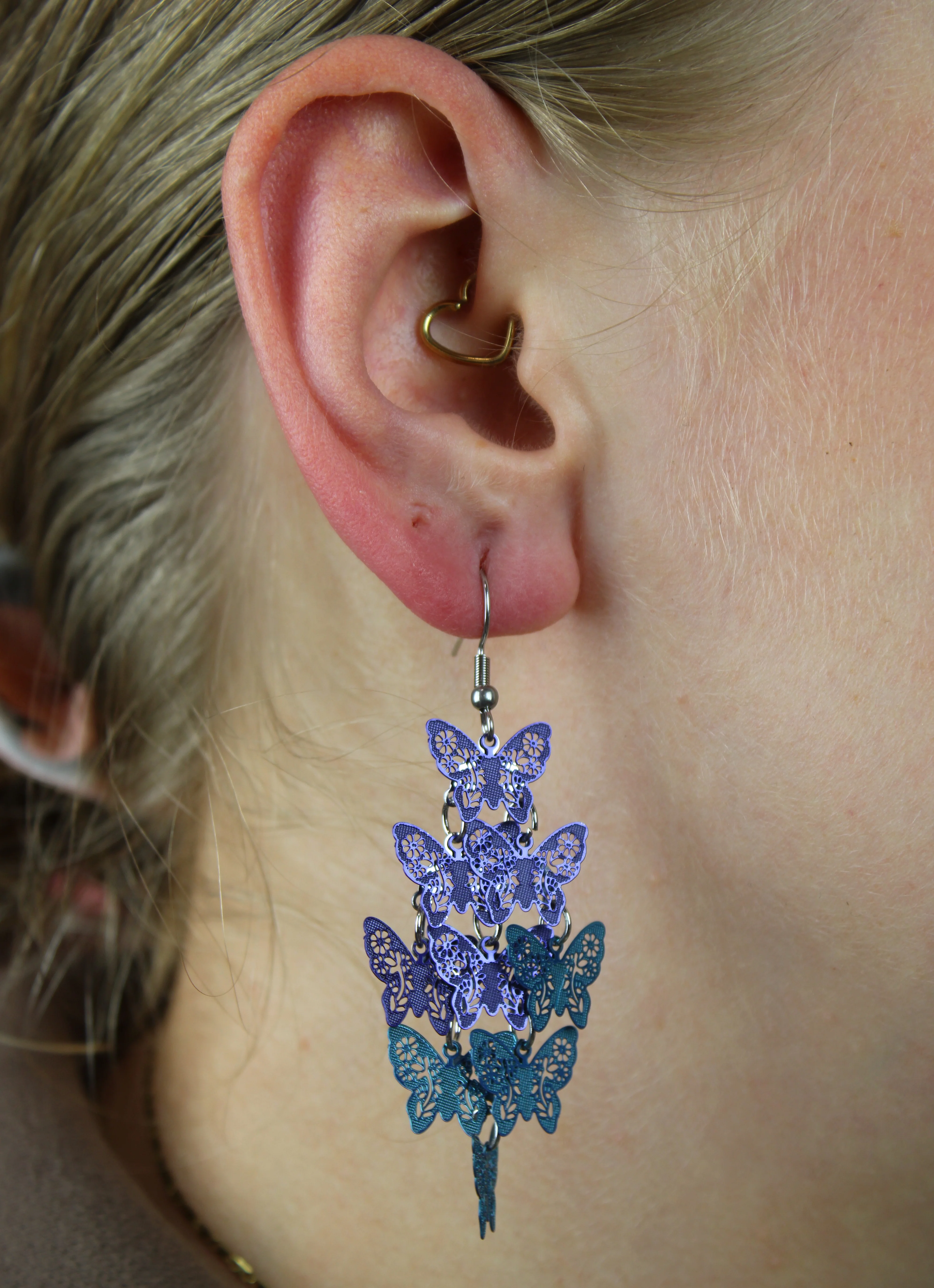 Blue Butterfly Earrings - Image 7