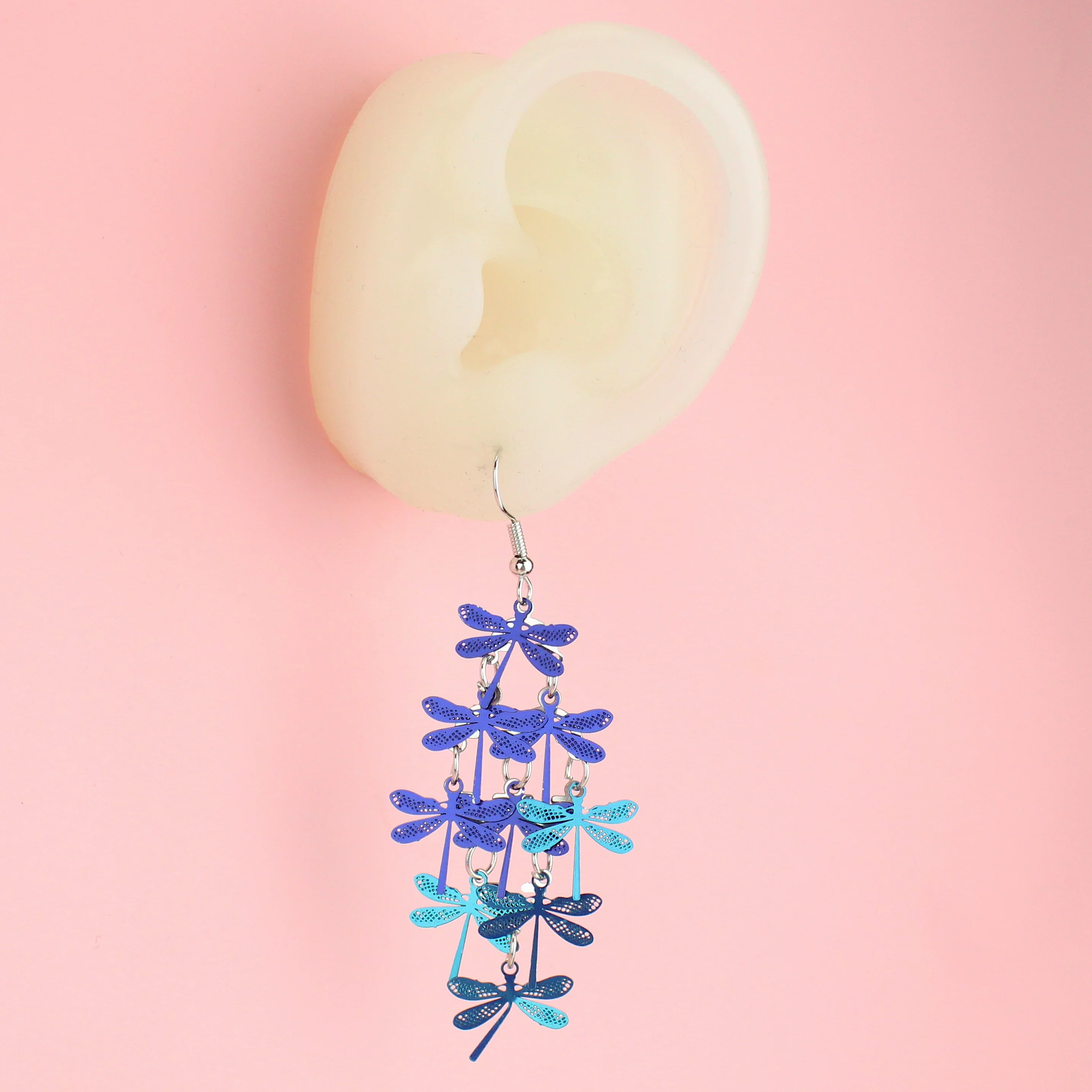 Blue Dragonfly Earrings - Image 3