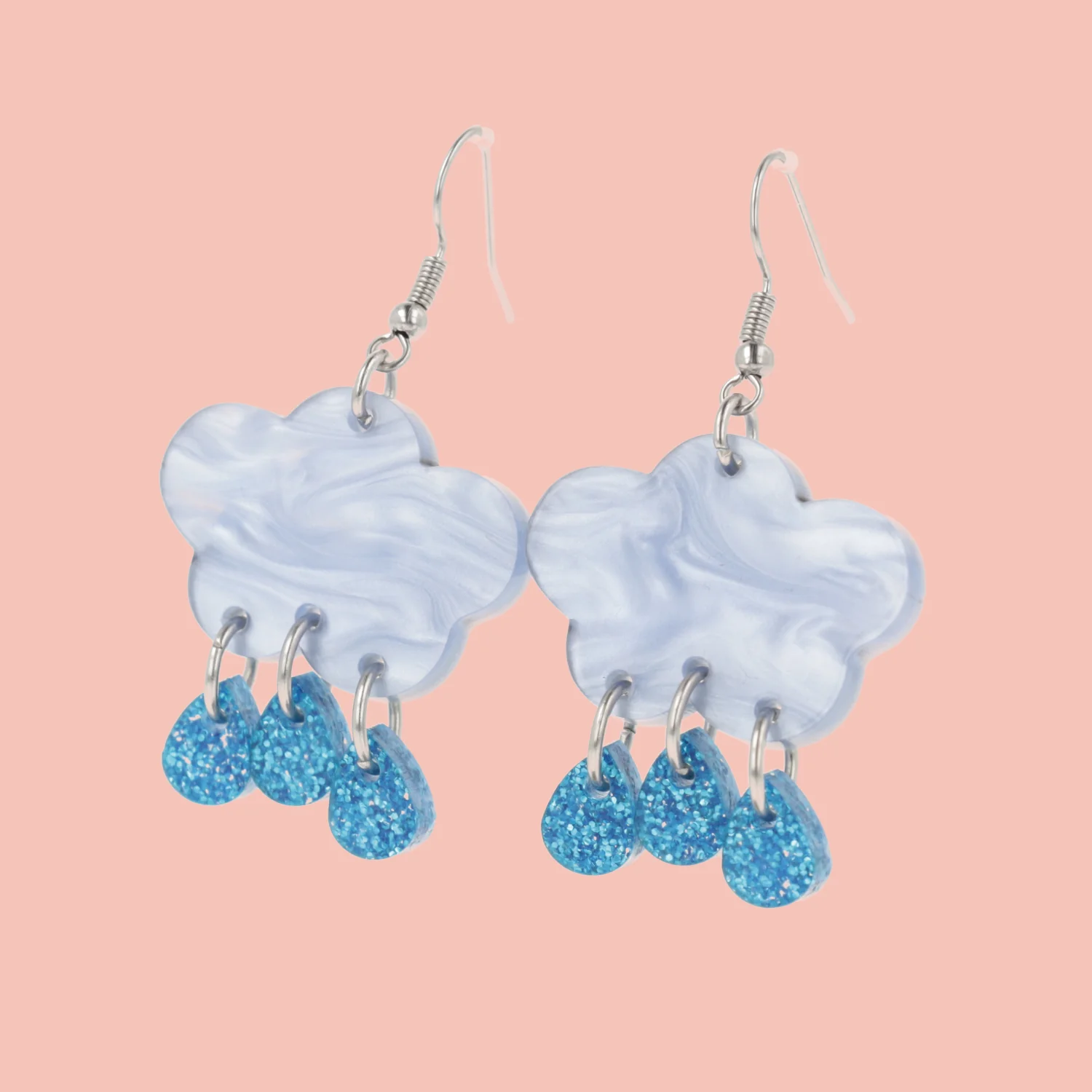 Blue Glitter Acid Rain Earrings - Image 3