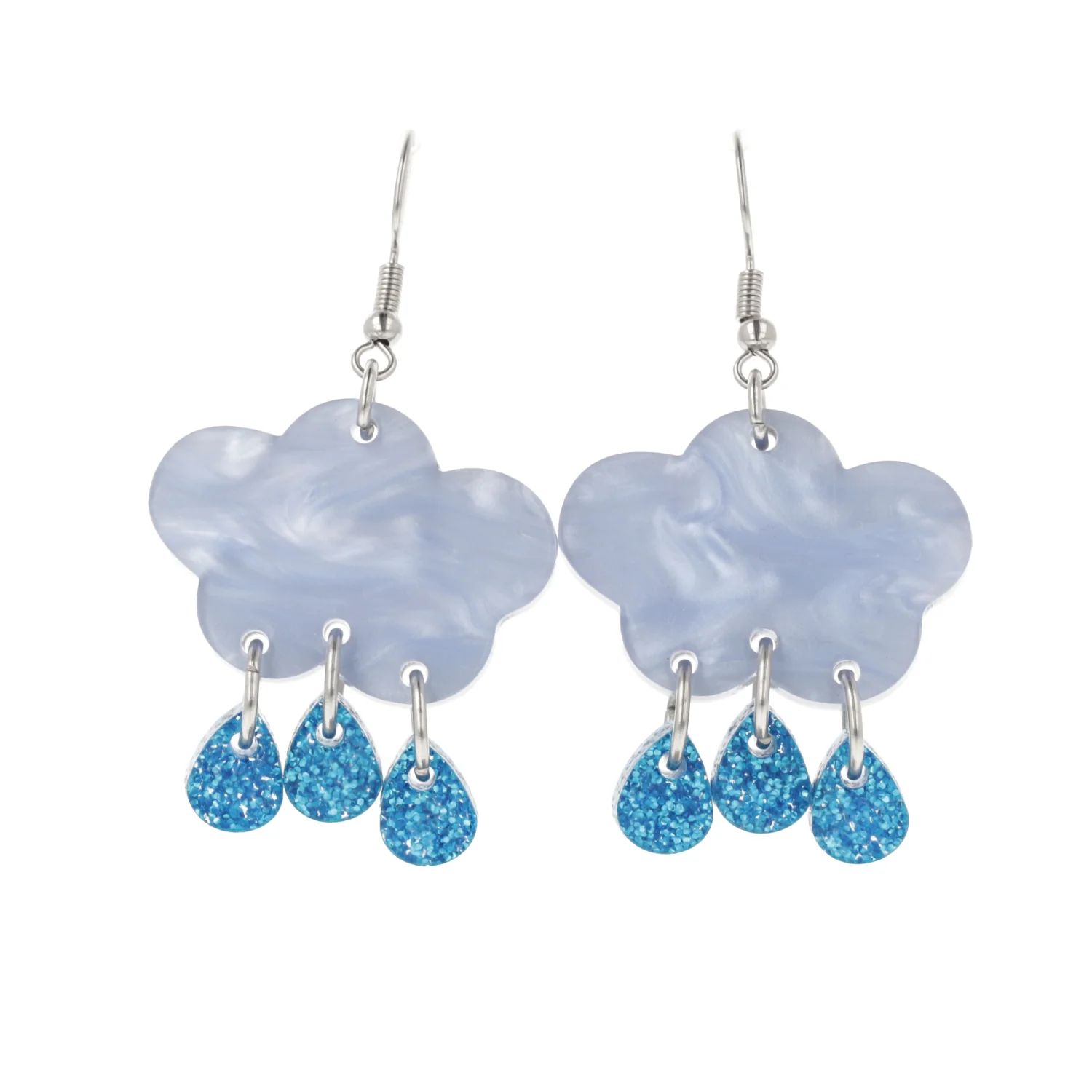 Blue Glitter Acid Rain Earrings - Image 6