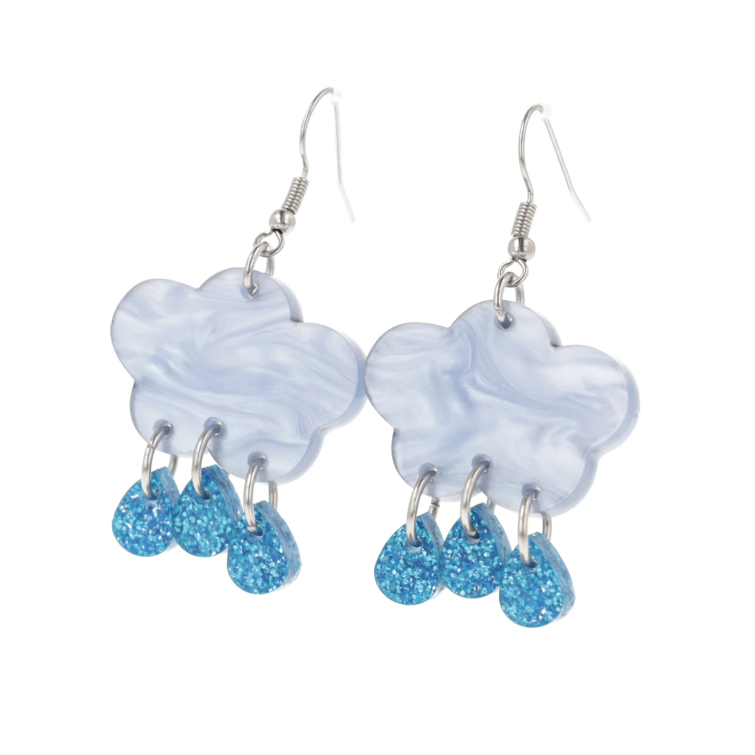 Blue Glitter Acid Rain Earrings - Image 7