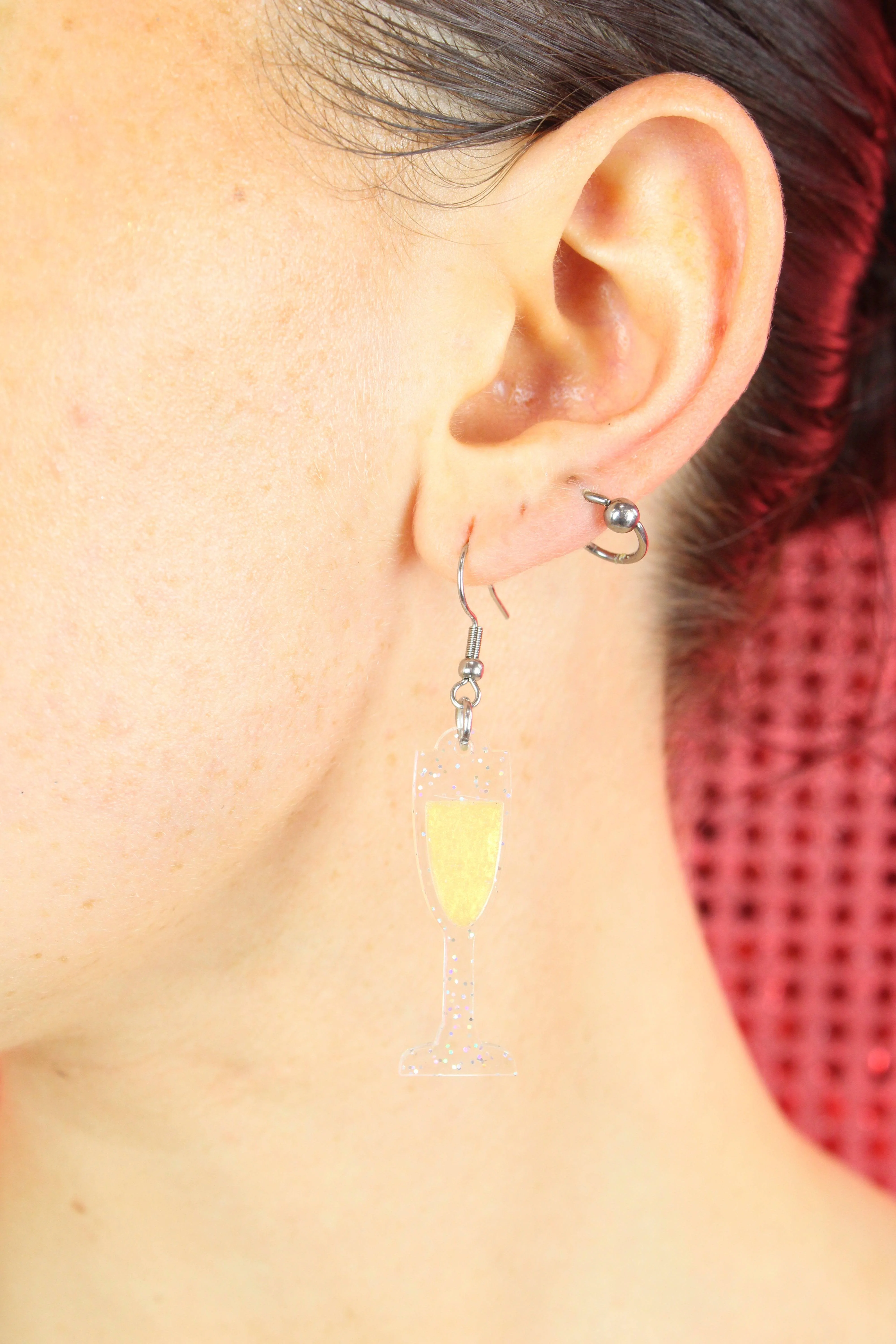 'Bolly' Champagne Bottle & Glass Earrings - Image 10