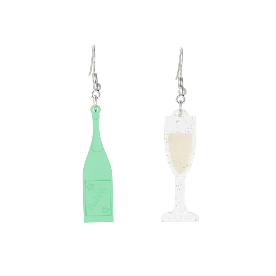 'Bolly' Champagne Bottle & Glass Earrings - Image 5