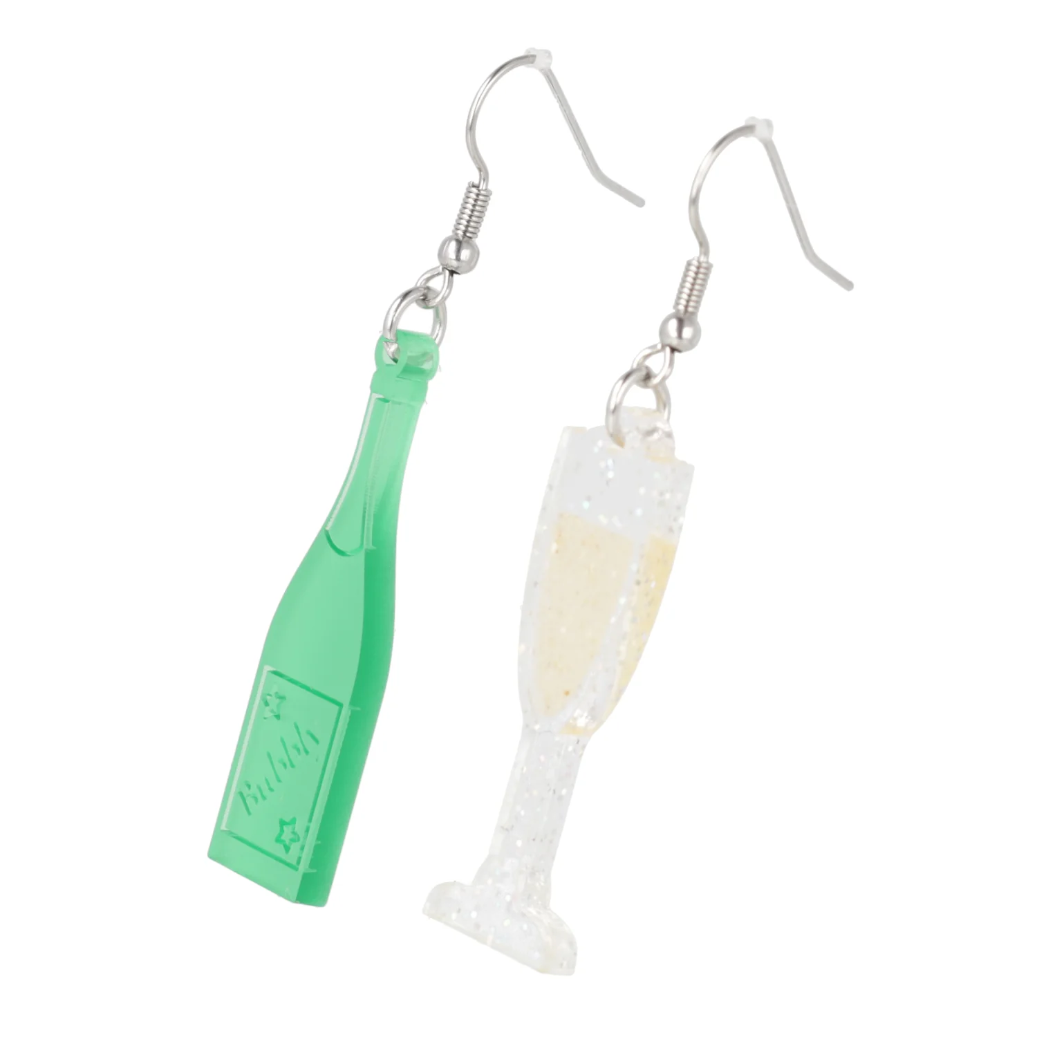 'Bolly' Champagne Bottle & Glass Earrings - Image 7