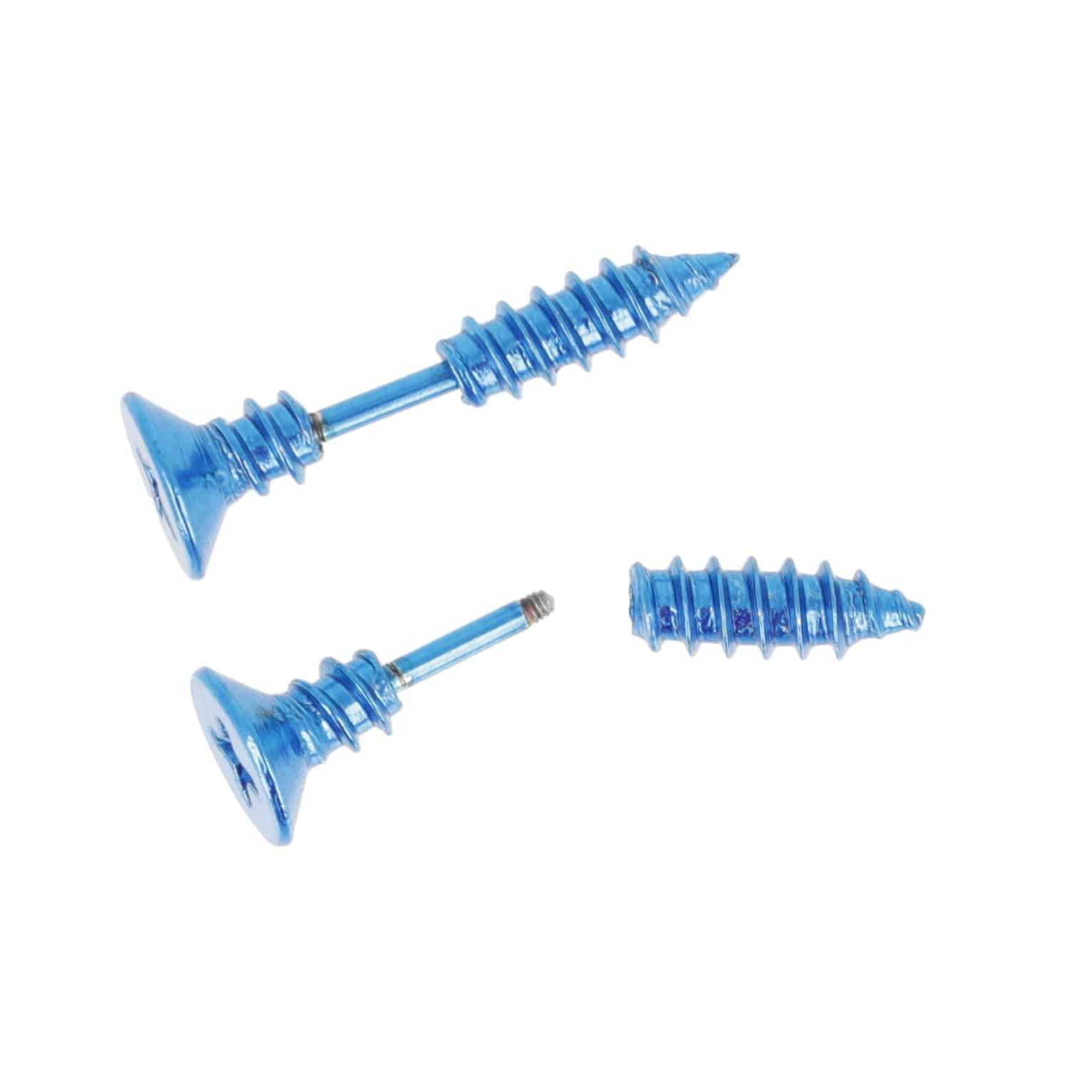 Bright Blue Screw Earrings - Image 8