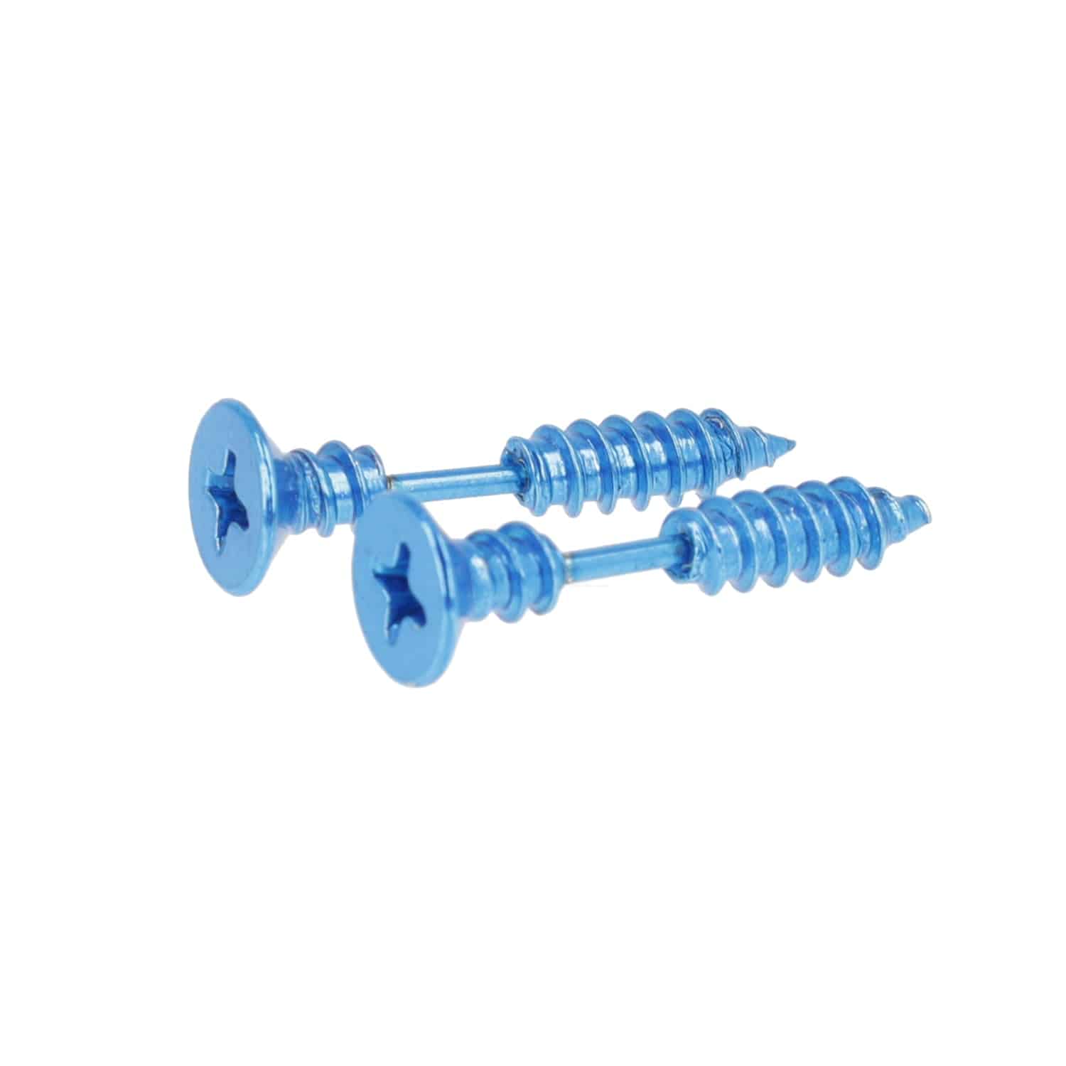 Bright Blue Screw Earrings - Image 9