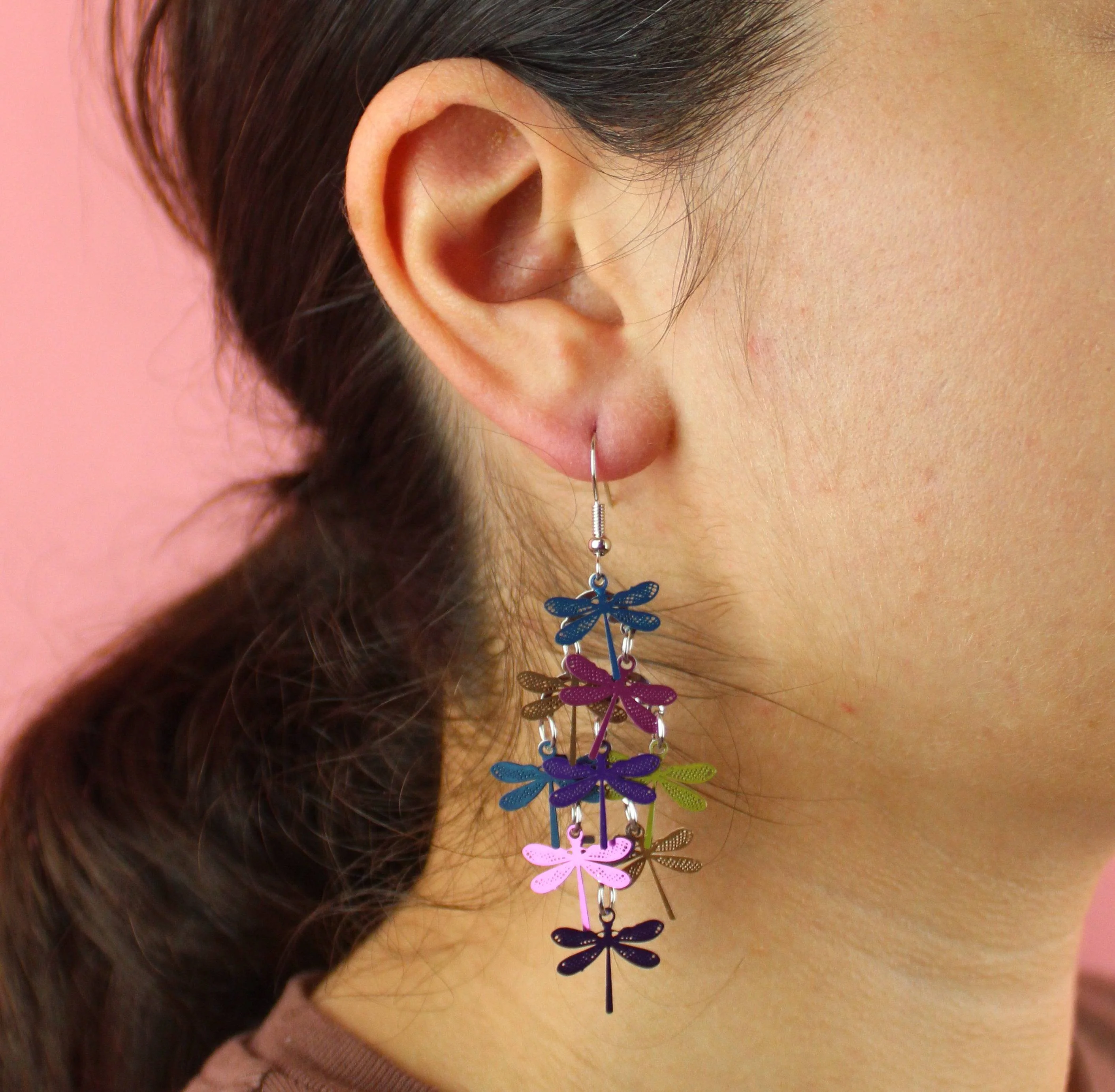 Bright Dragonfly Earrings - Image 4