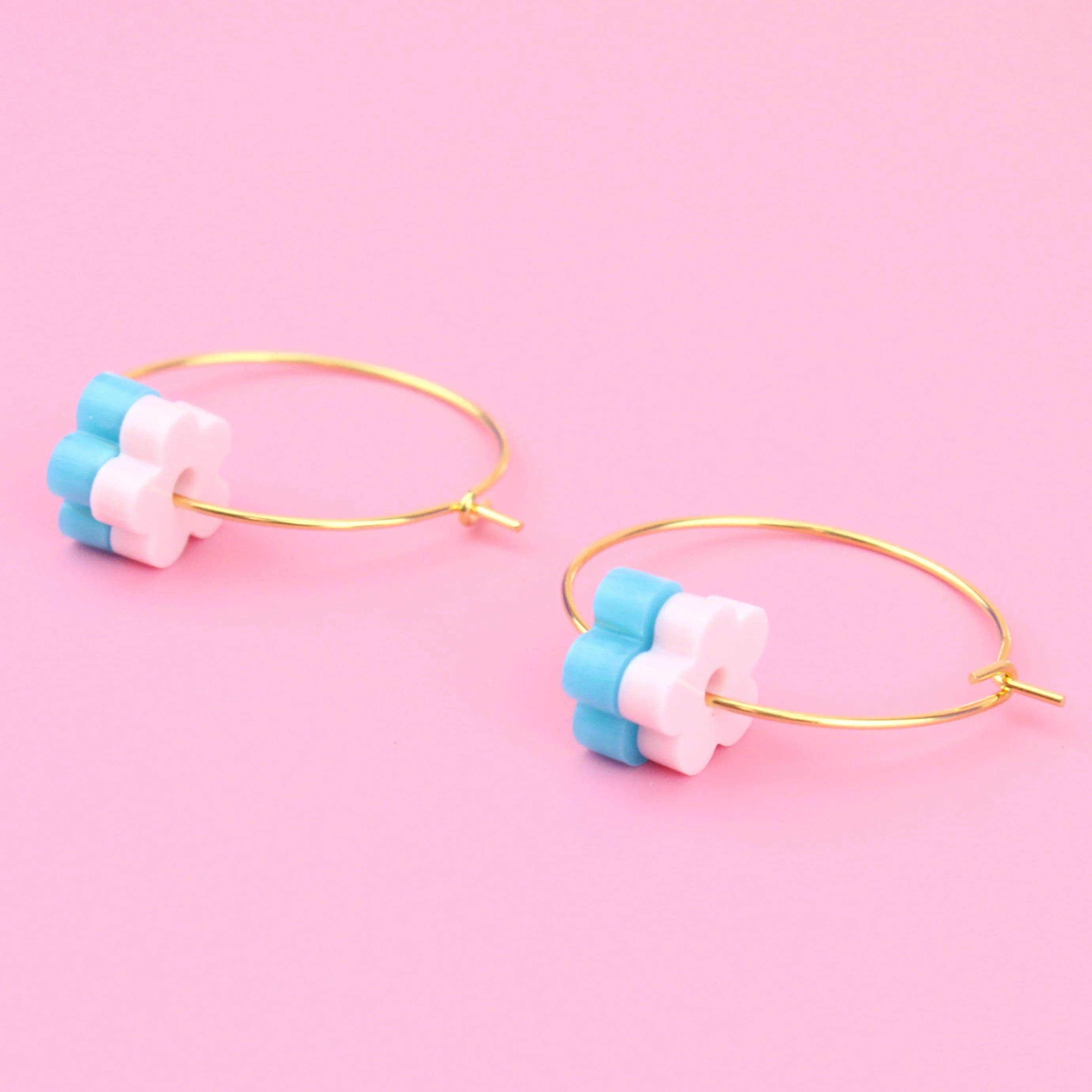 Bubblegum Flower Power Hoop Earring Set - Image 3