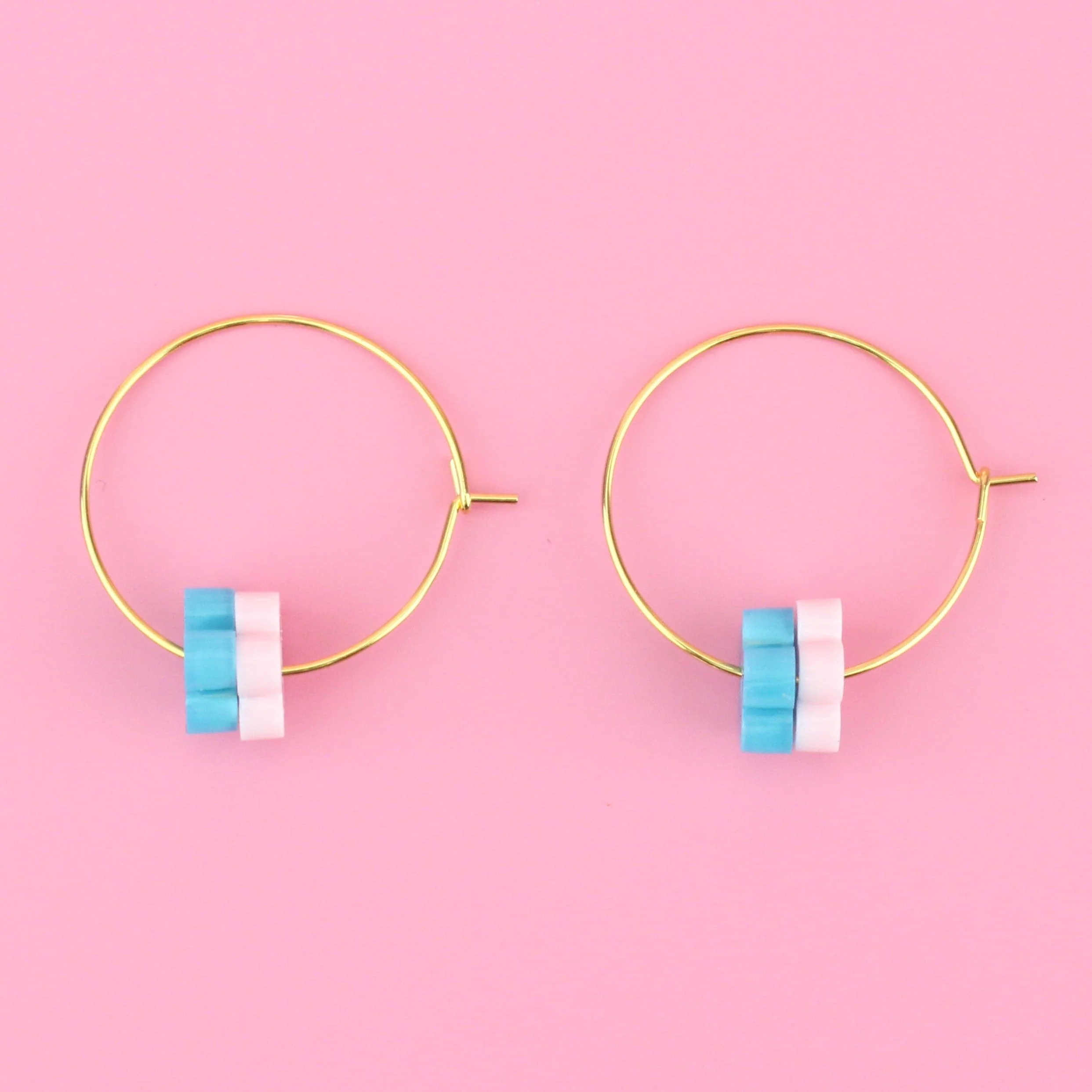Bubblegum Flower Power Hoop Earring Set - Image 7