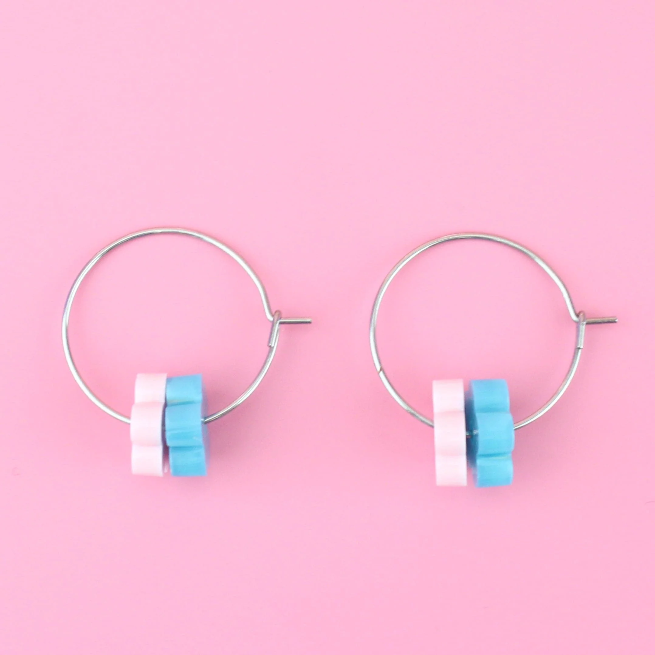 Bubblegum Flower Power Hoop Earring Set - Image 8