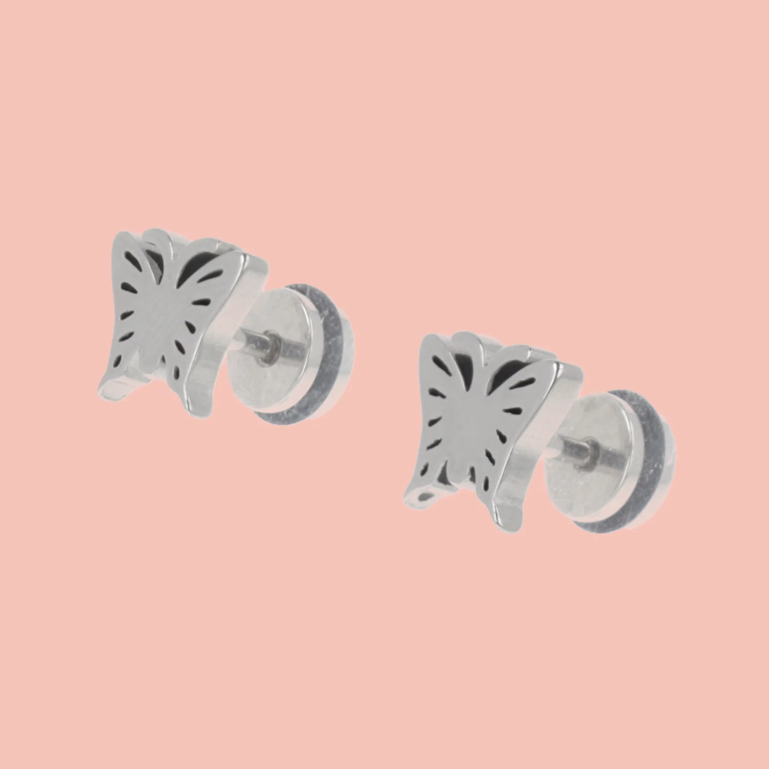 Butterfly Screw On Stud Earrings - Image 3