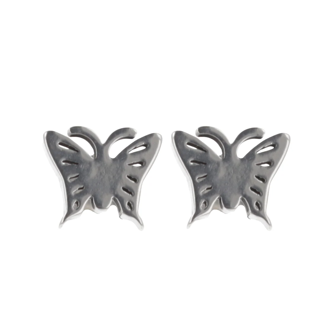 Butterfly Screw On Stud Earrings - Image 4