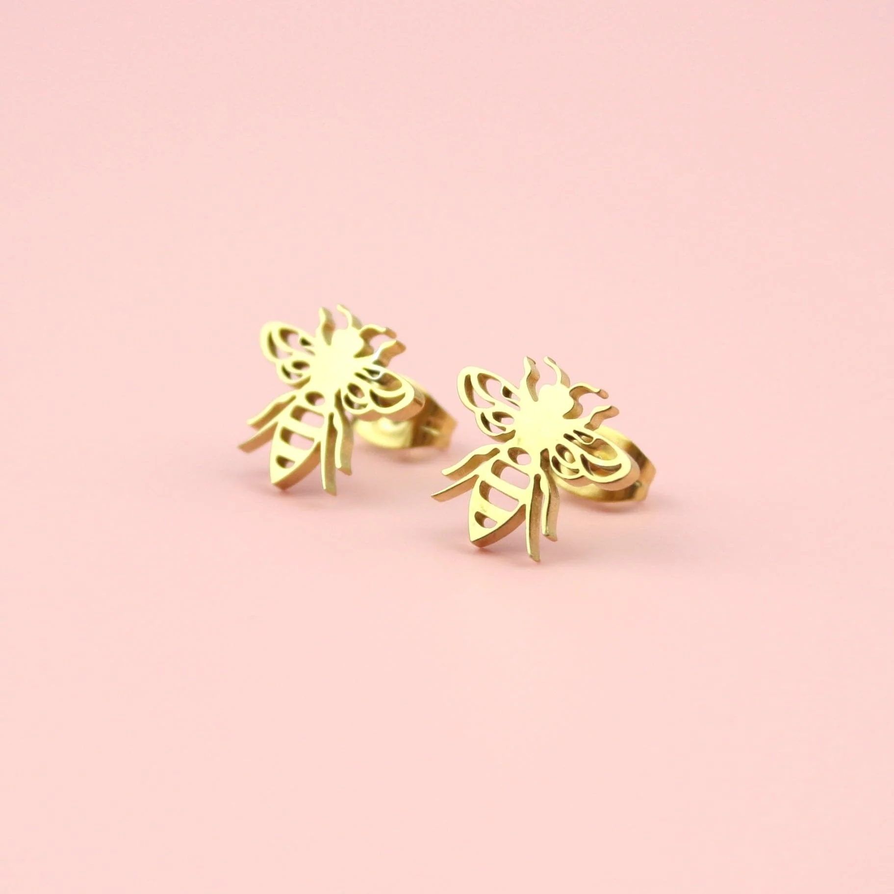 Buzzy Bee Stud Earrings (Gold Plated) - Image 3