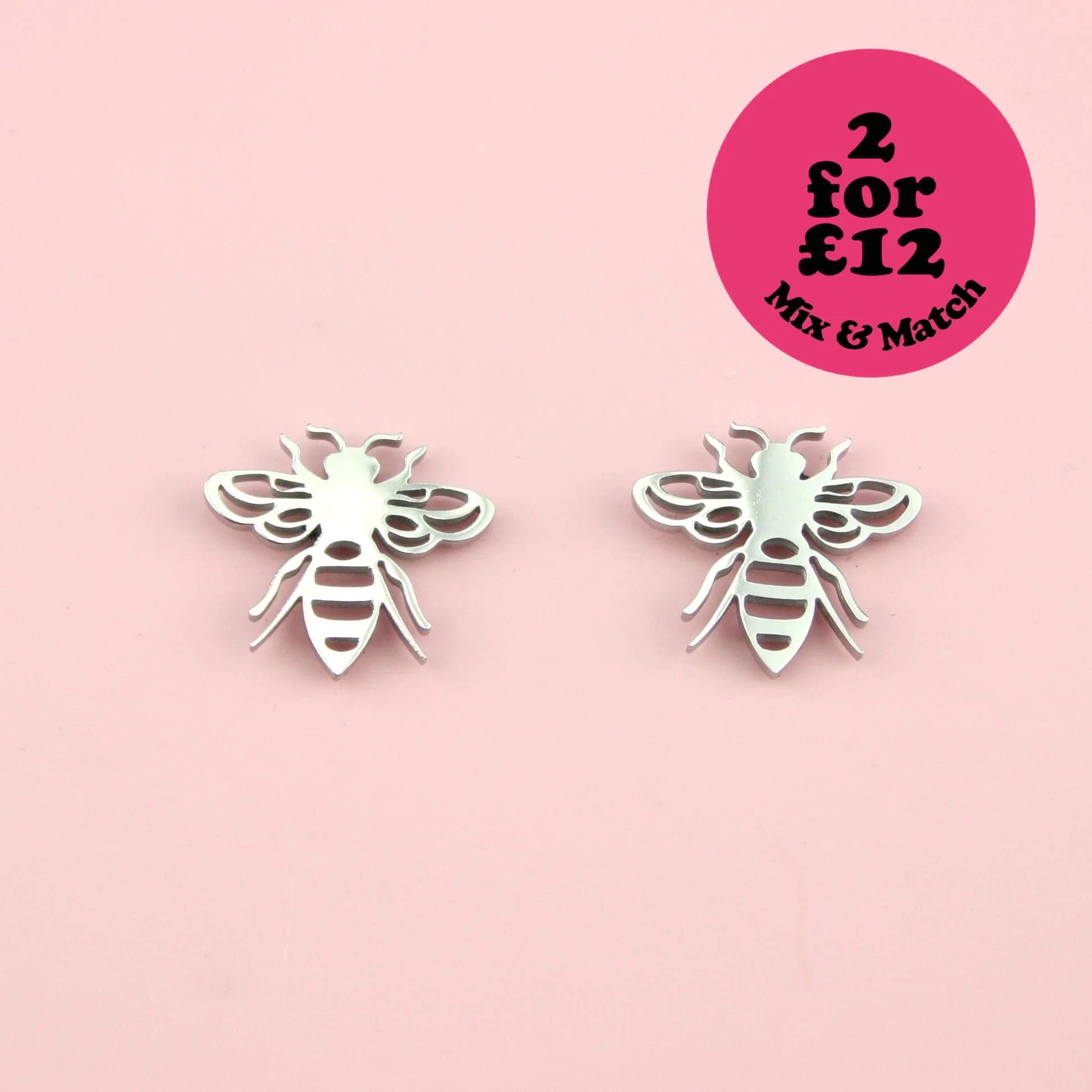 Buzzy Bee Stud Earrings (Stainless Steel)