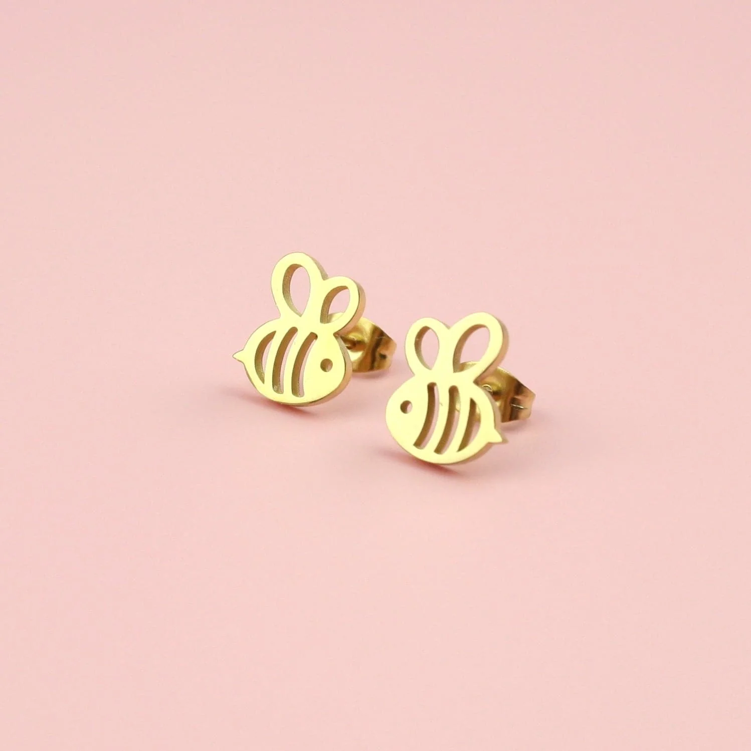 Cartoon Bee Stud Earrings (Gold Plated) - Image 2