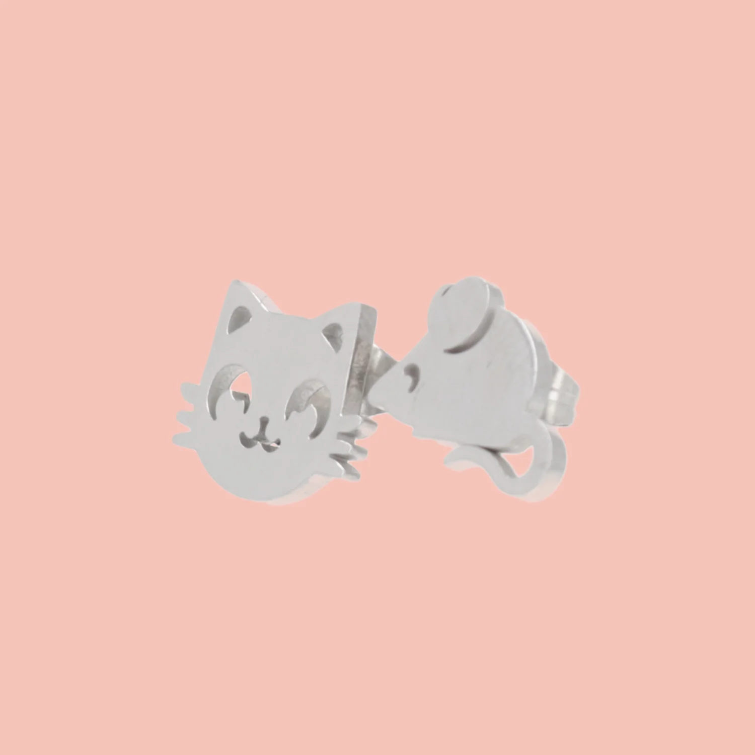Cat & Mouse Stud Earrings - Image 3