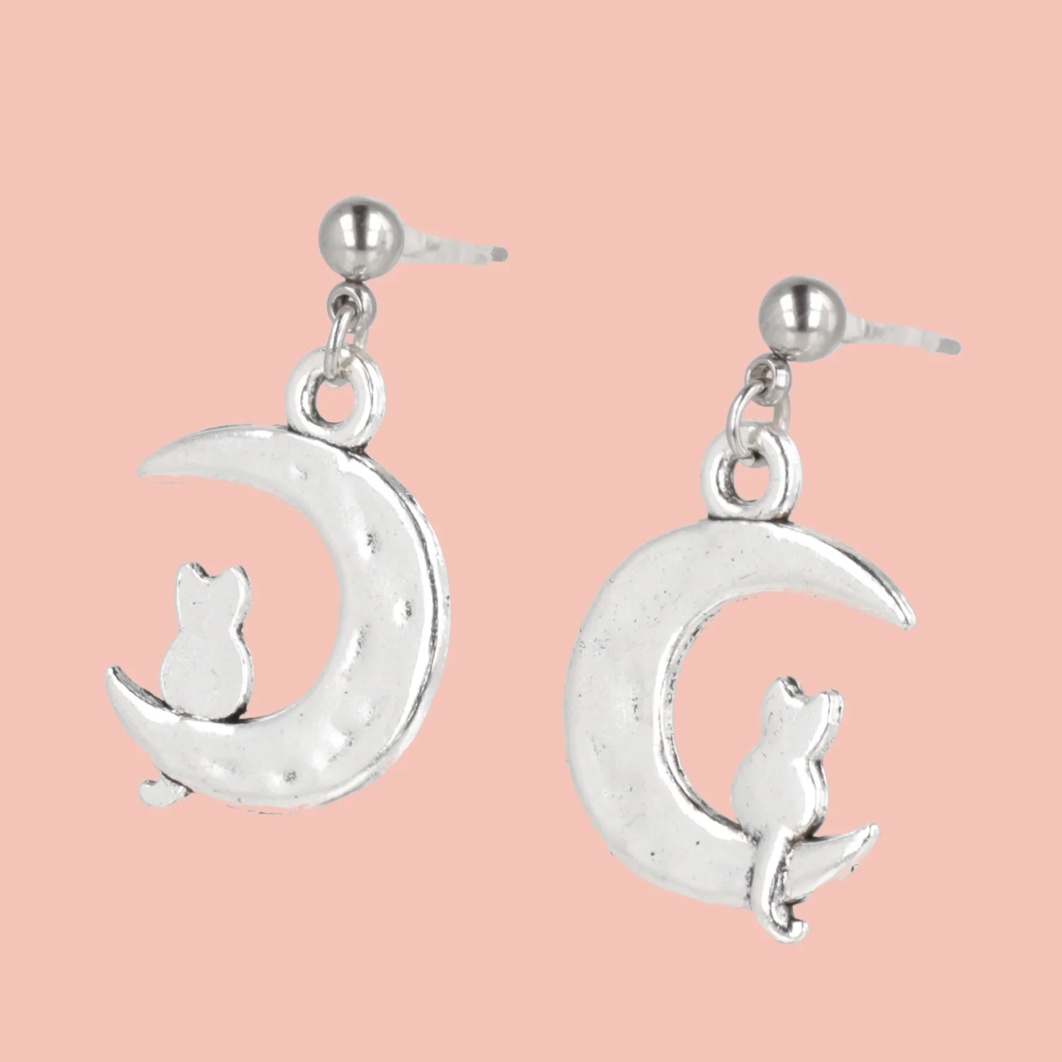 Cat On The Moon Stud Earrings - Image 3
