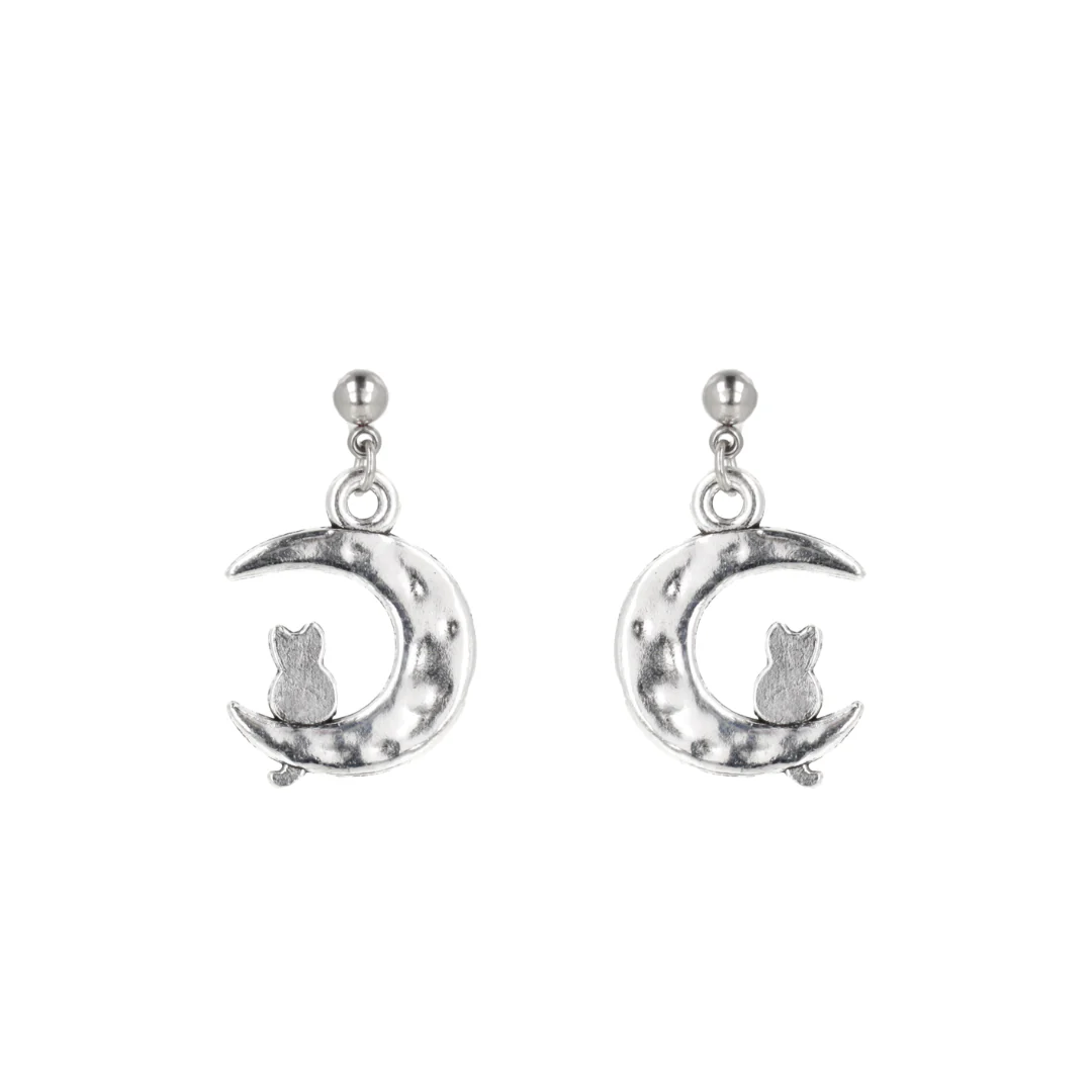 Cat On The Moon Stud Earrings - Image 4