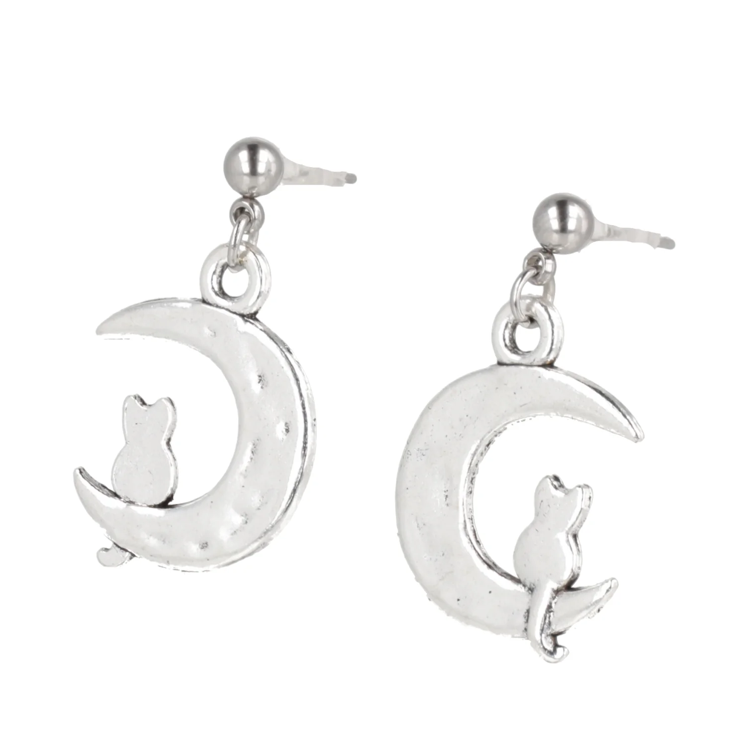 Cat On The Moon Stud Earrings - Image 5