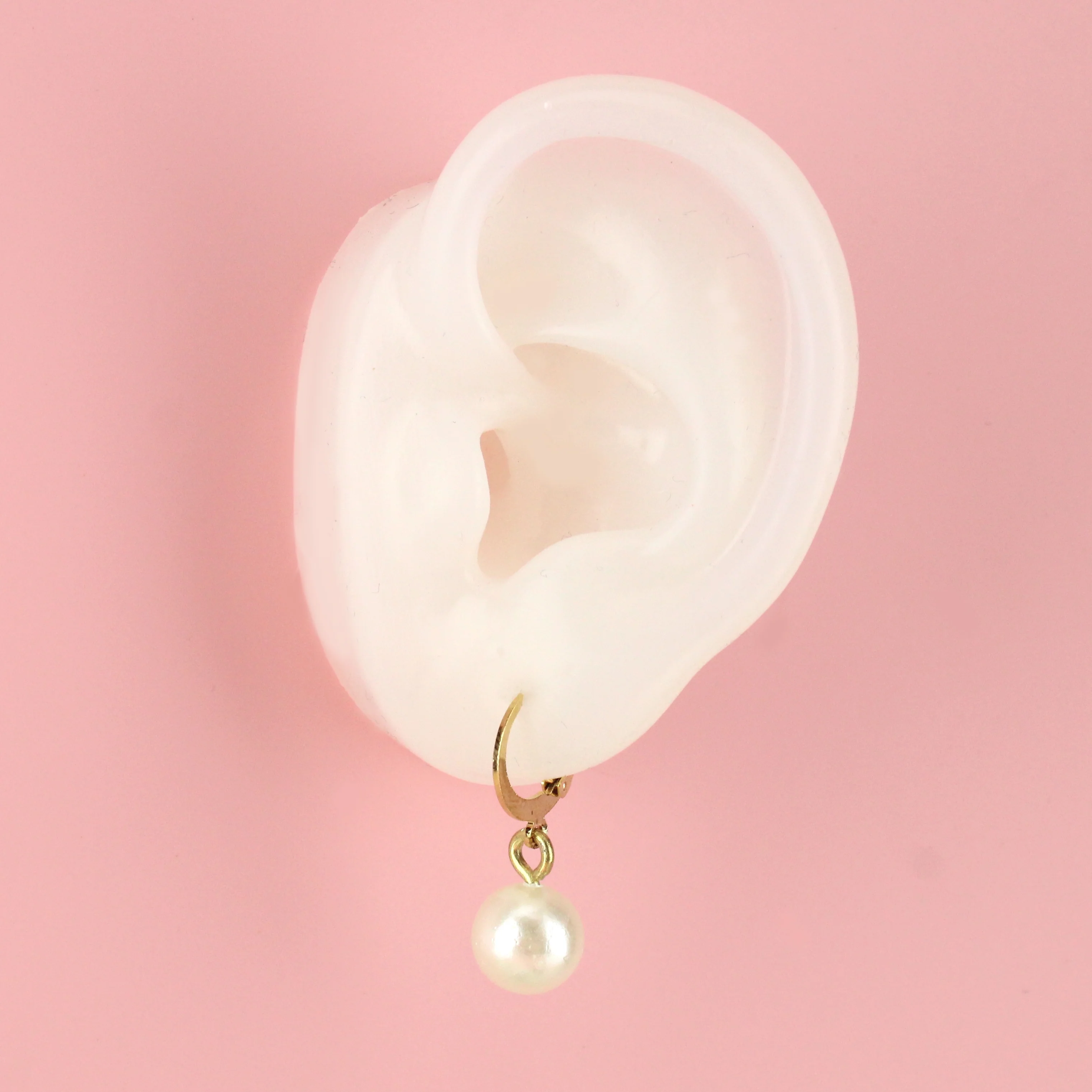 Cherished Pearl Huggie Hoop Earrings (Gold Plated) - Image 7