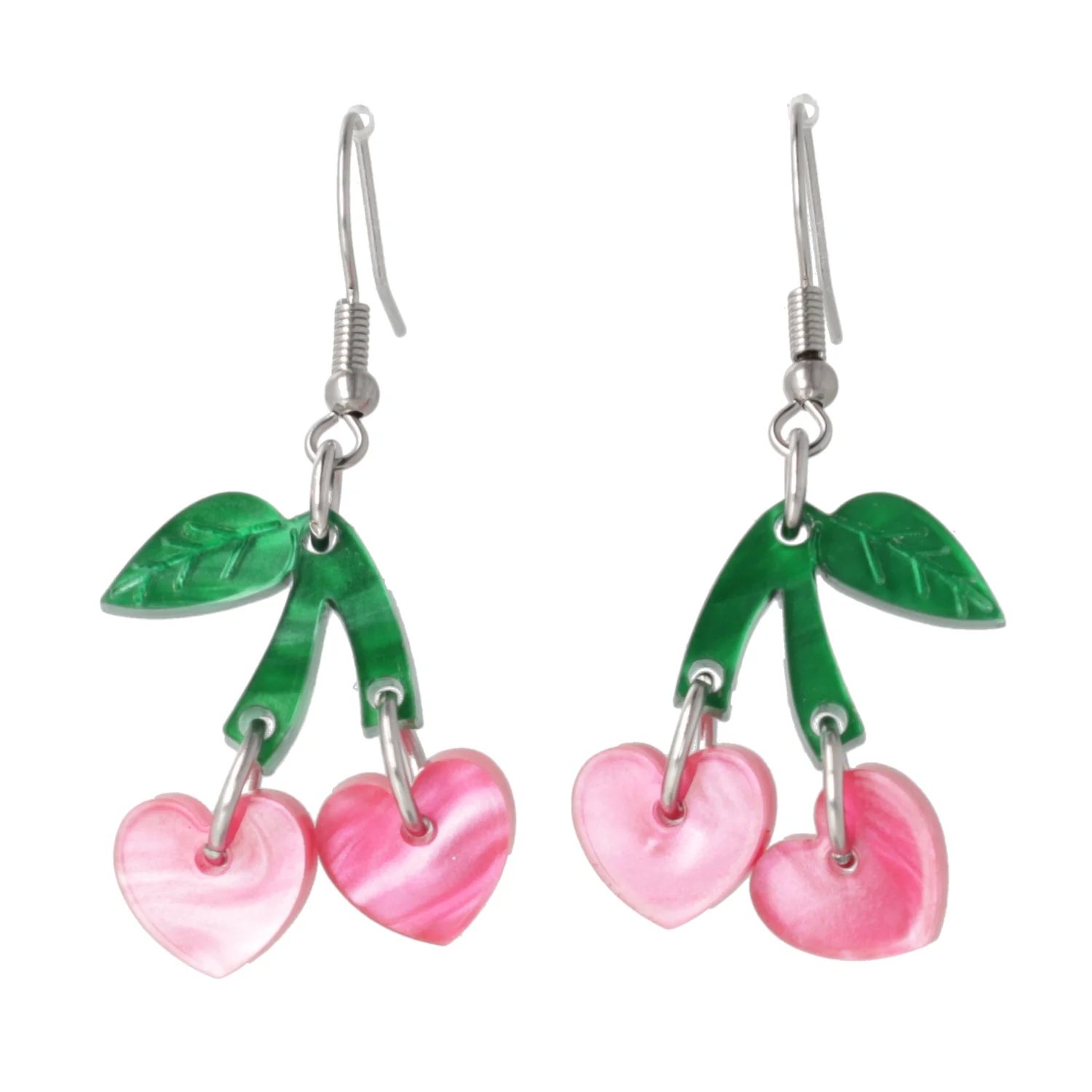 Cherry Love Earrings (Pink Marble) - Image 6
