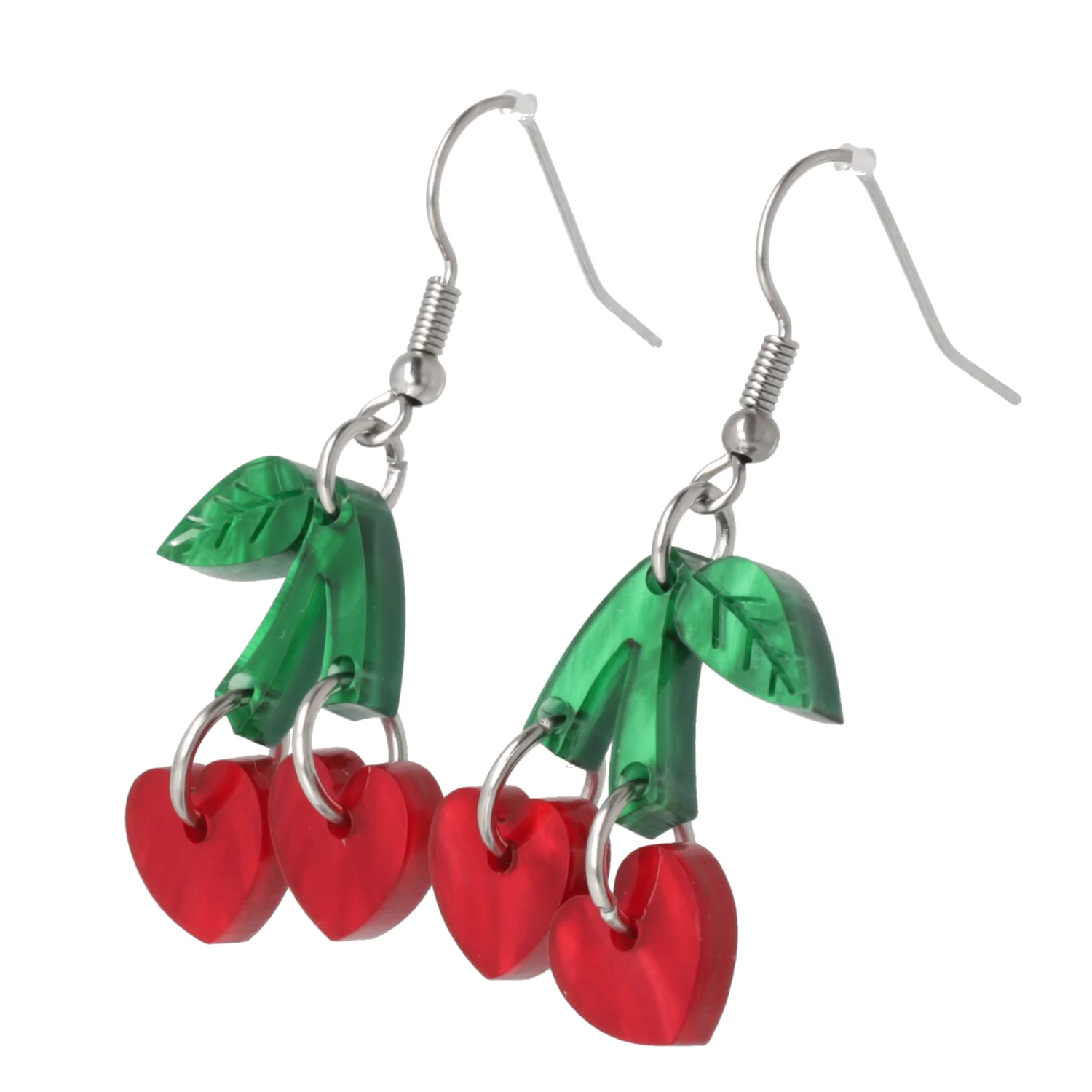 Cherry Love Earrings (Red Marble) - Image 5
