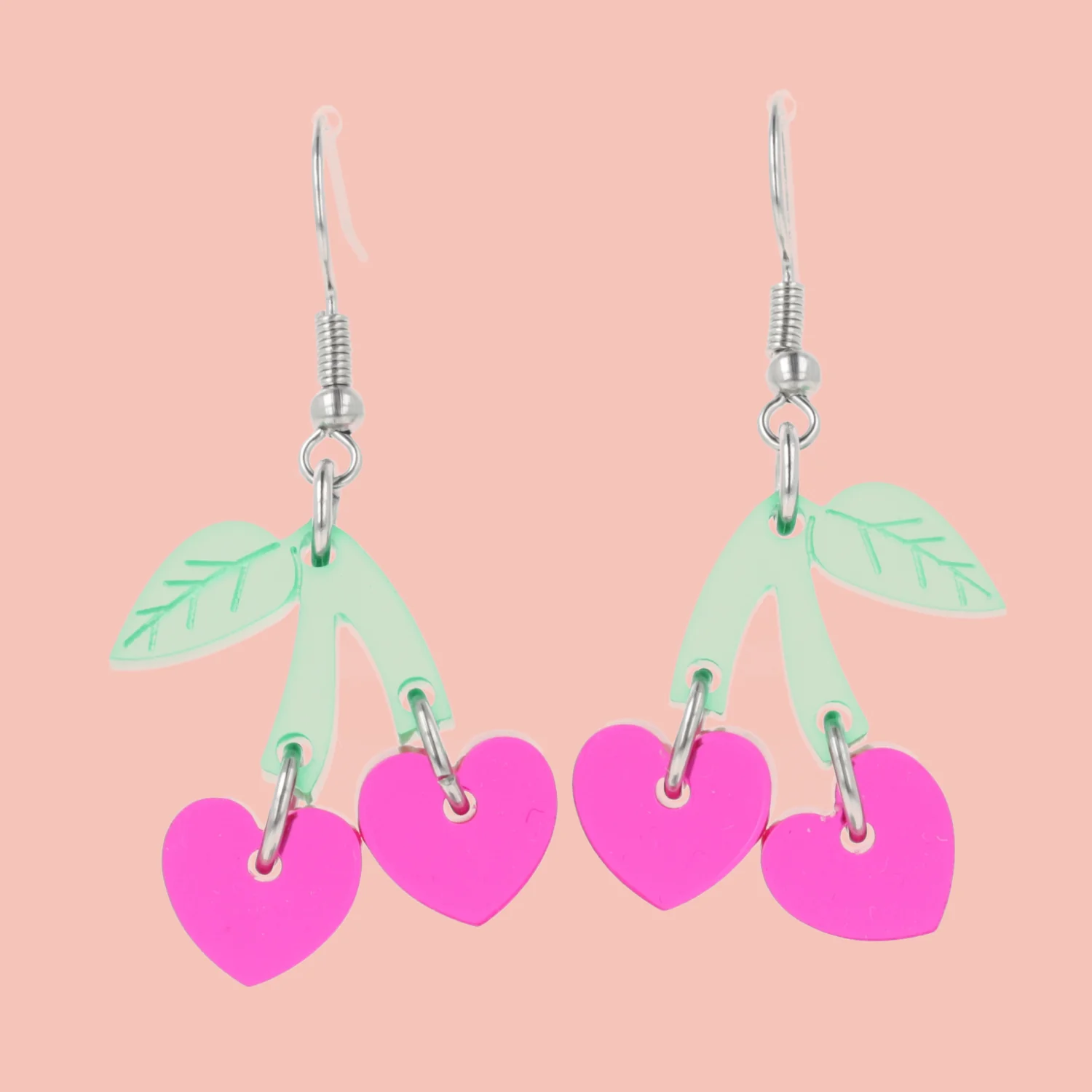 Cherry Love Earrings (Transparent Pink) - Image 12