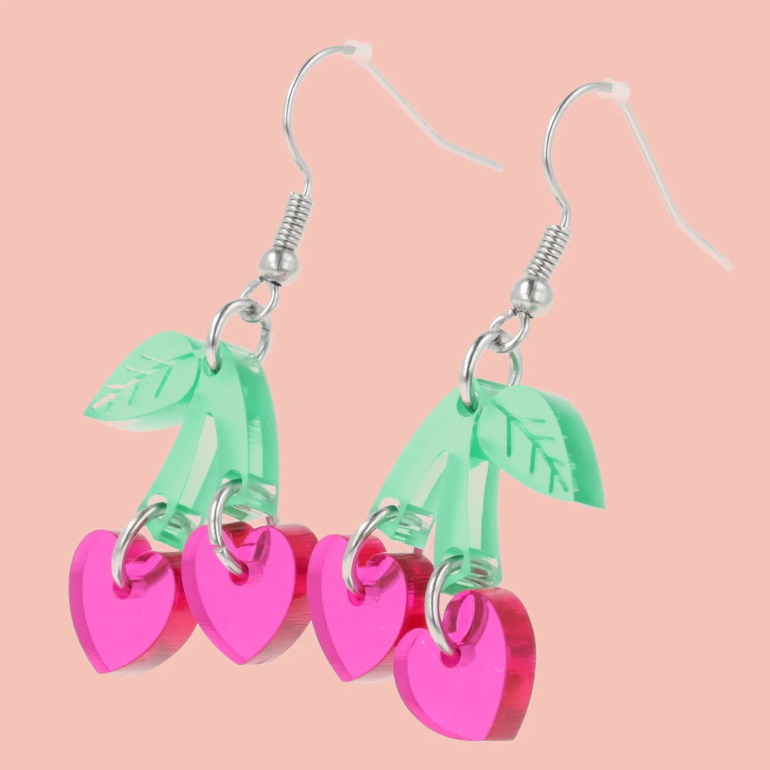 Cherry Love Earrings (Transparent Pink) - Image 14