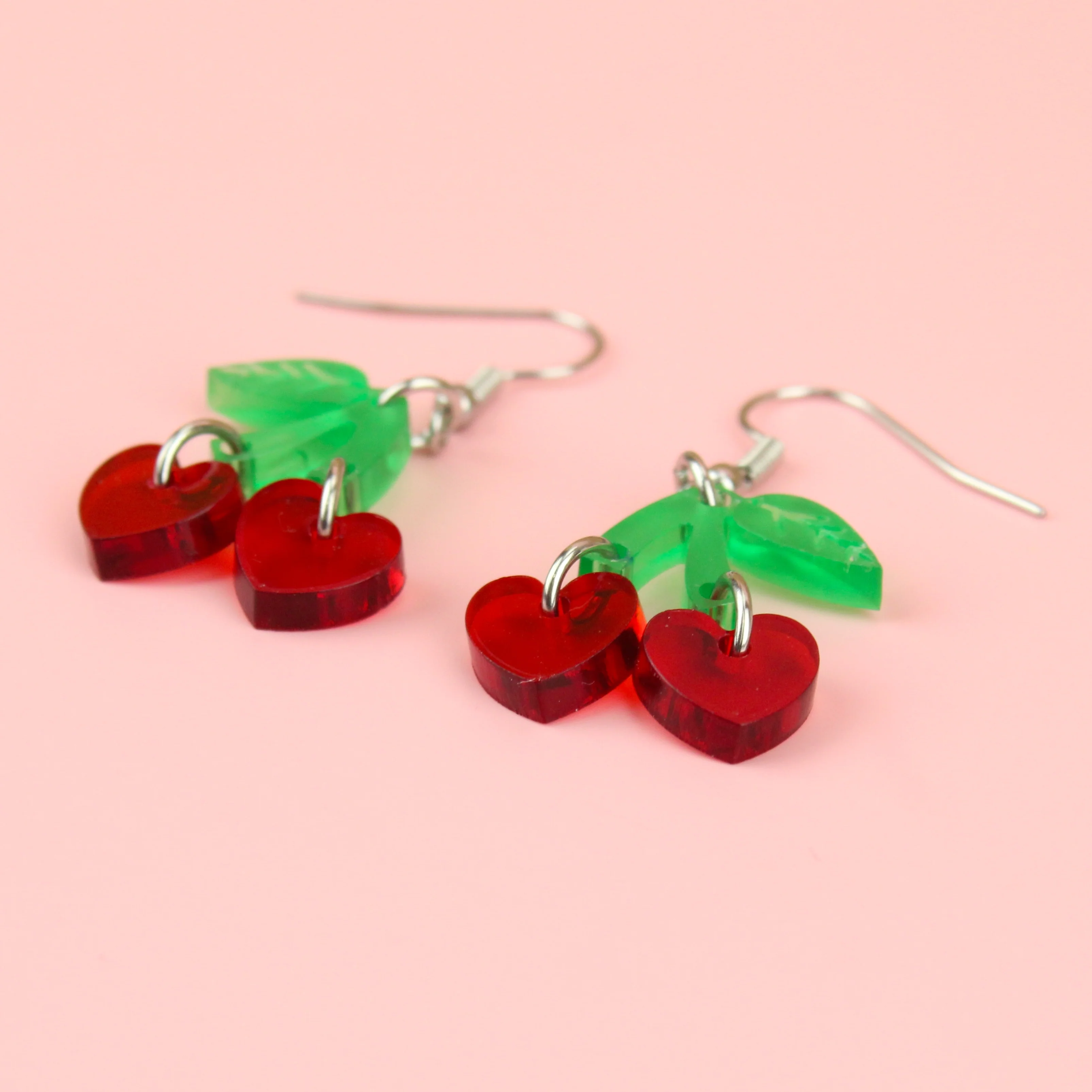 Cherry Love Earrings (Transparent Red) - Image 2