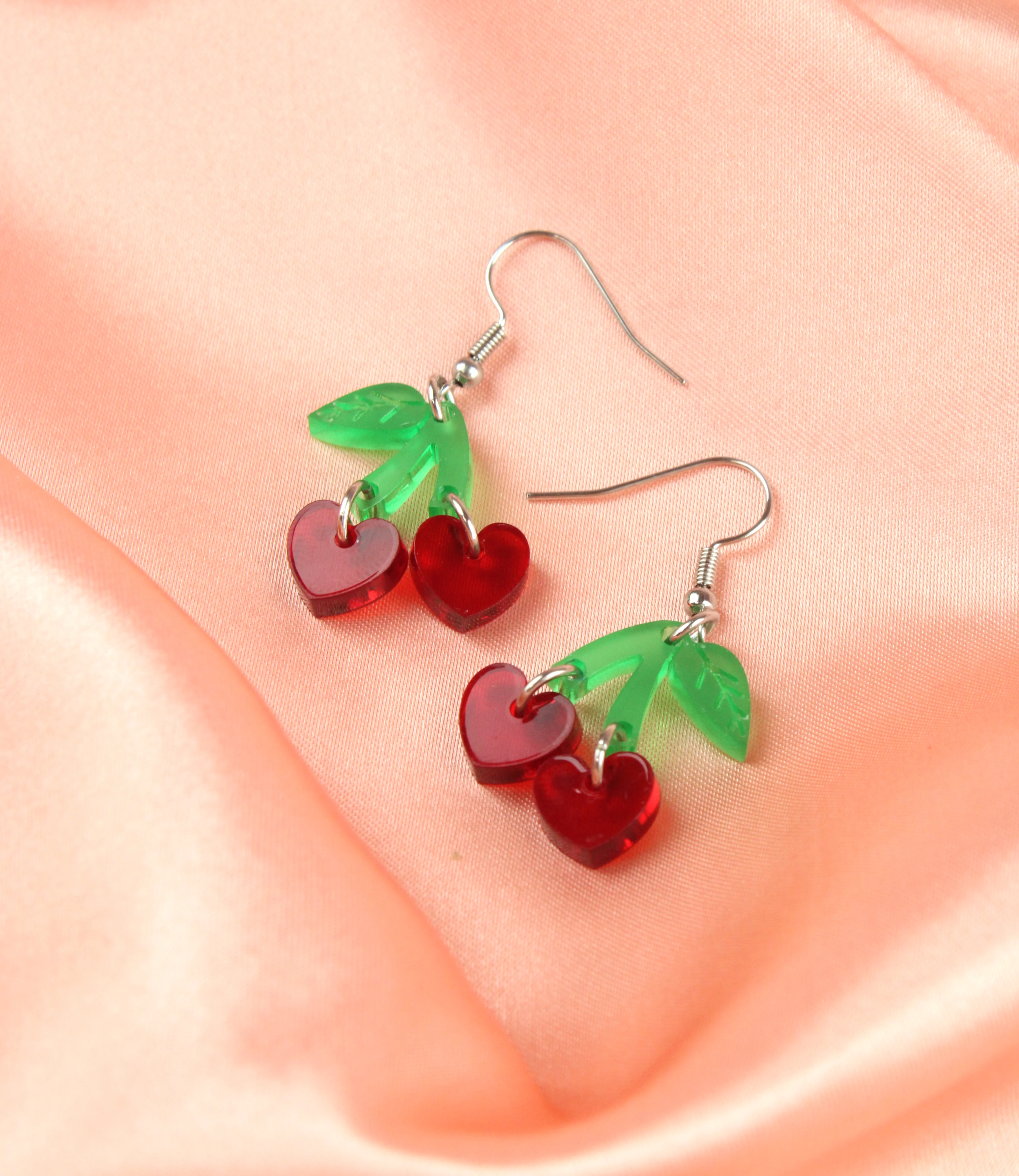 Cherry Love Earrings (Transparent Red) - Image 5