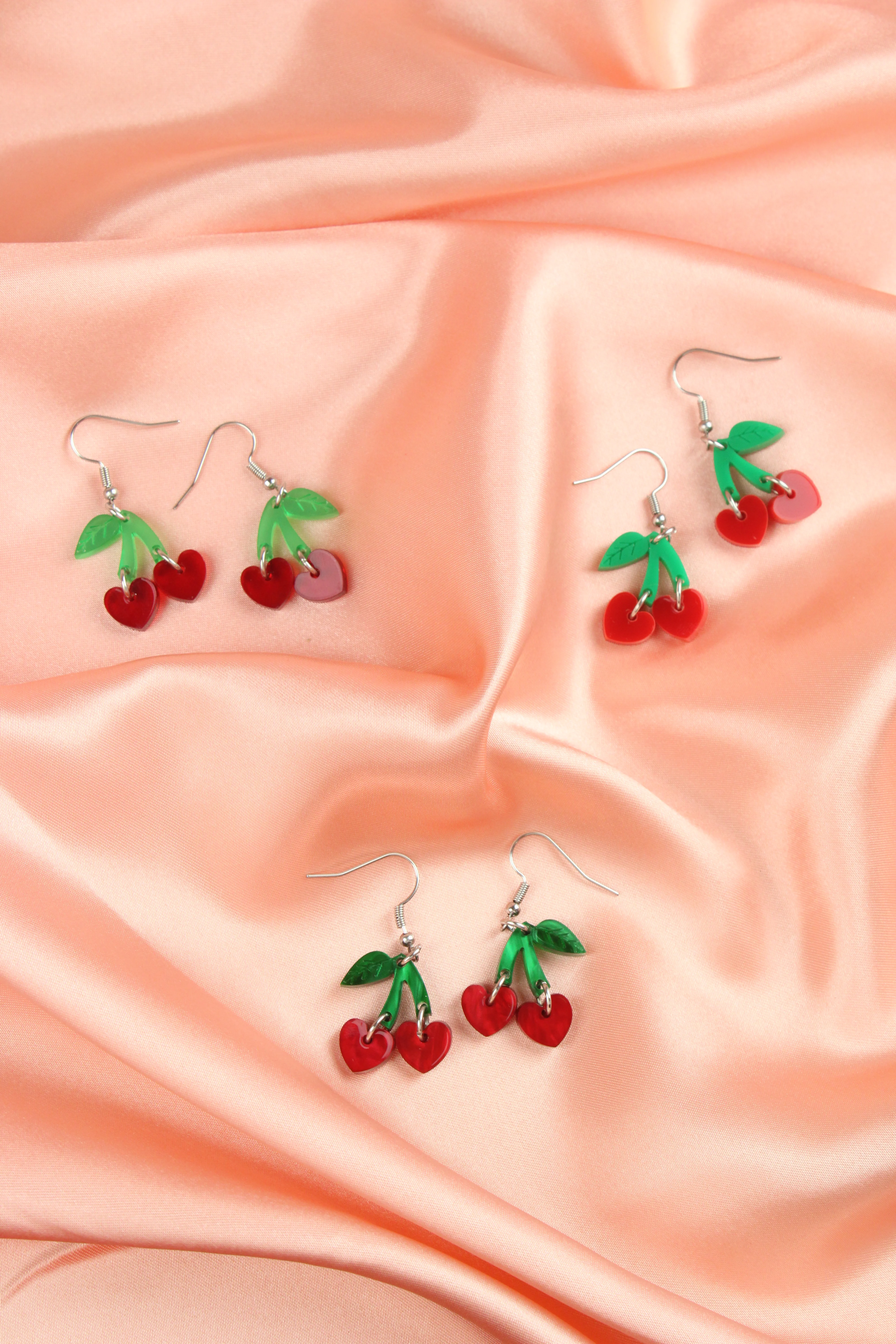 Cherry Love Earrings (Transparent Red) - Image 8