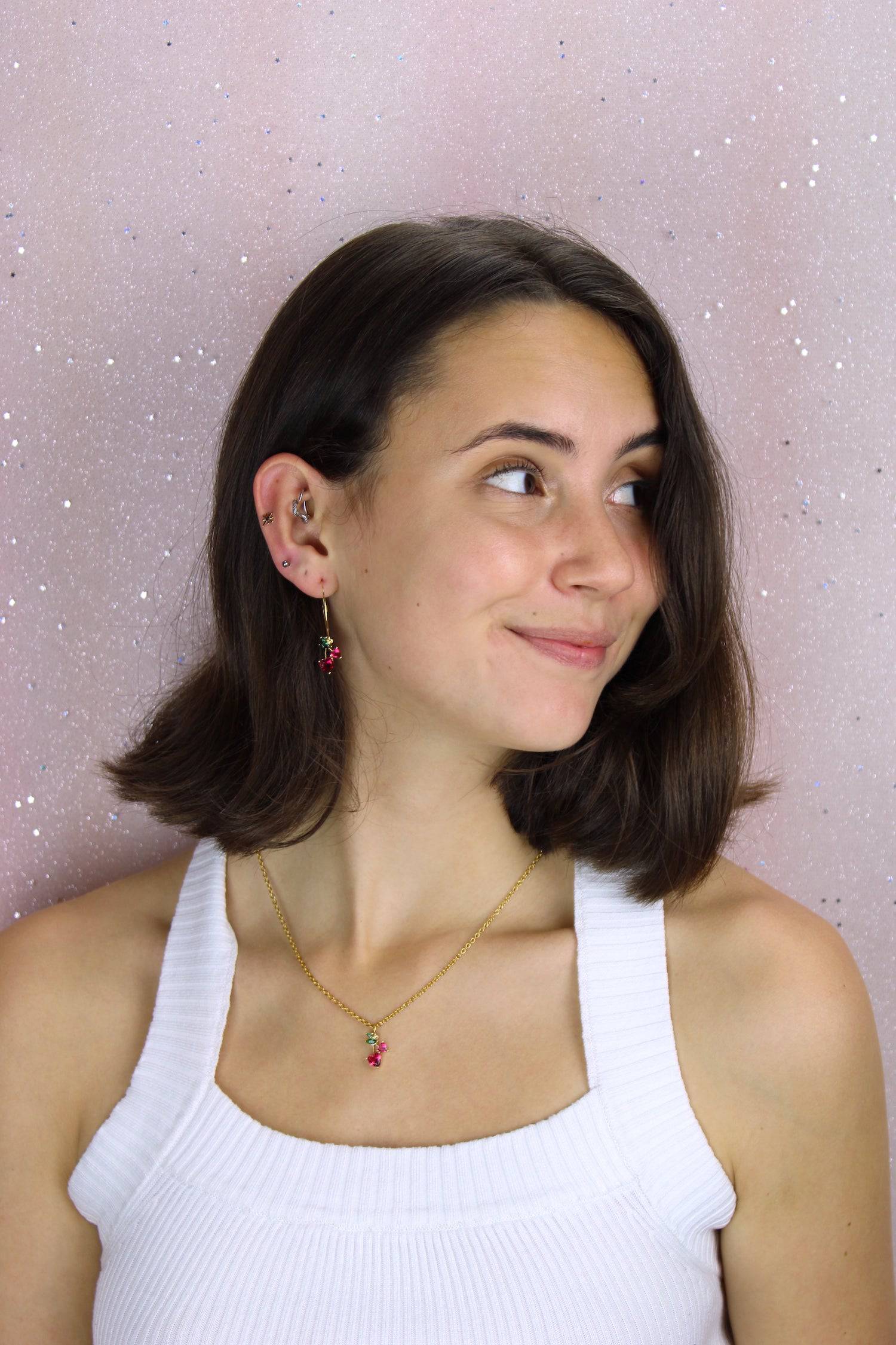 Cherry Sweet Hoop Earrings - Image 5